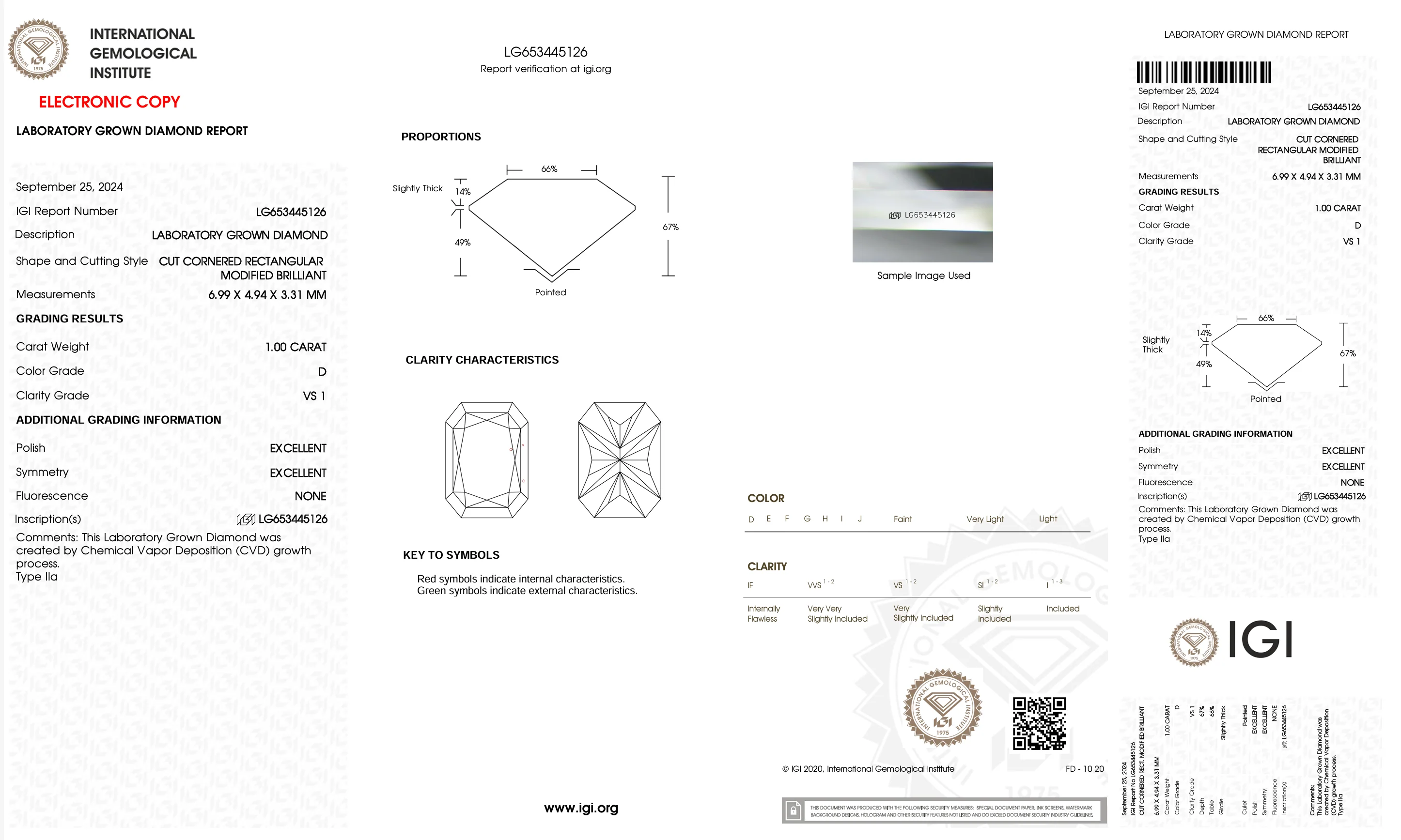 1.0 Carat Radiant Lab Grown Diamond (IGI) - Image 2