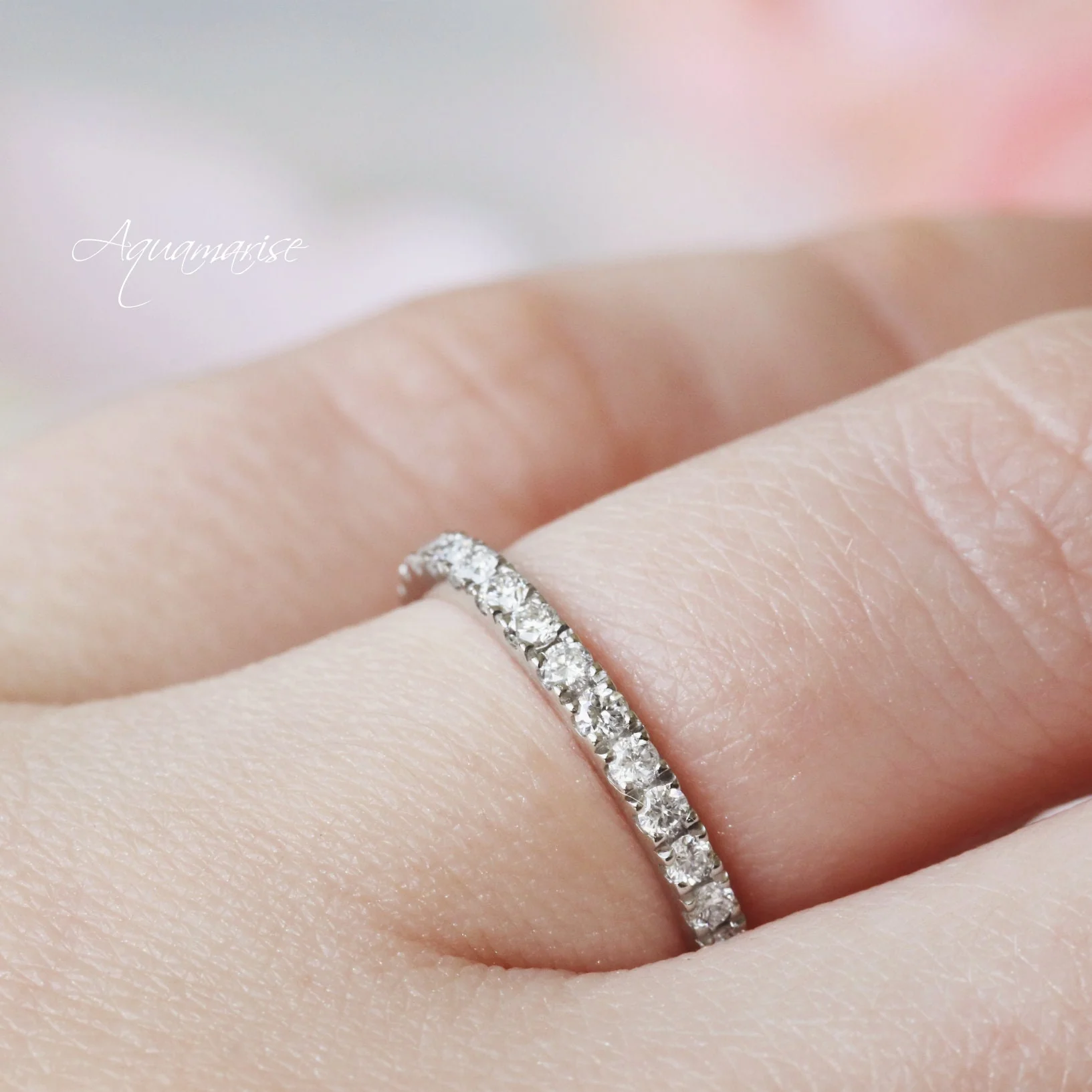 Petite Diamond Wedding Band in 14K White Gold (2mm) - Image 3