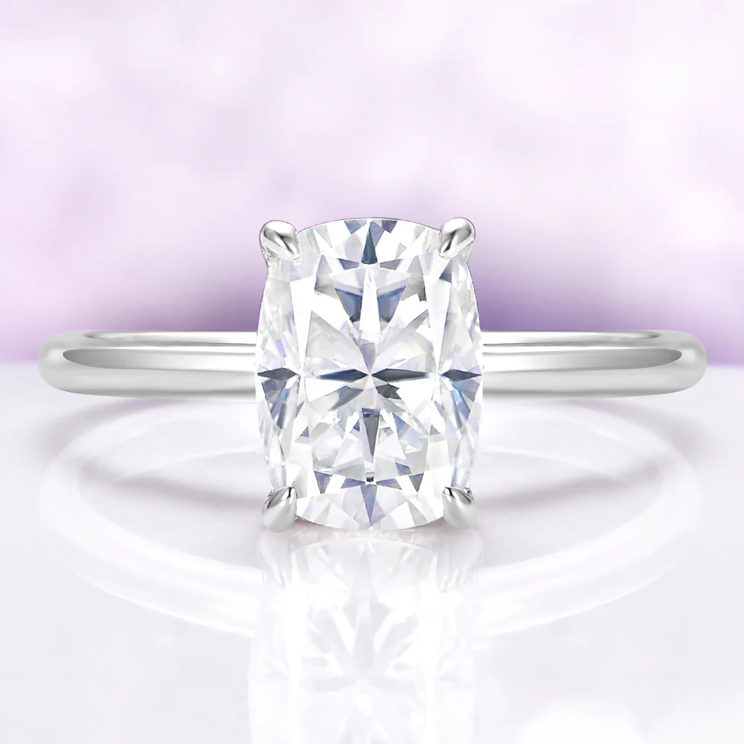 Elongated Cushion Cut Lab-Grown Diamond Engagement Ring in 14K White Gold (IGI Certified)