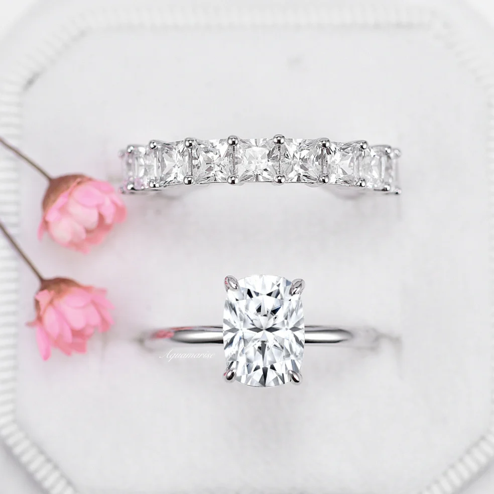 Elongated Cushion Cut Lab-Grown Diamond Engagement Ring in 14K White Gold (IGI Certified) - Image 6