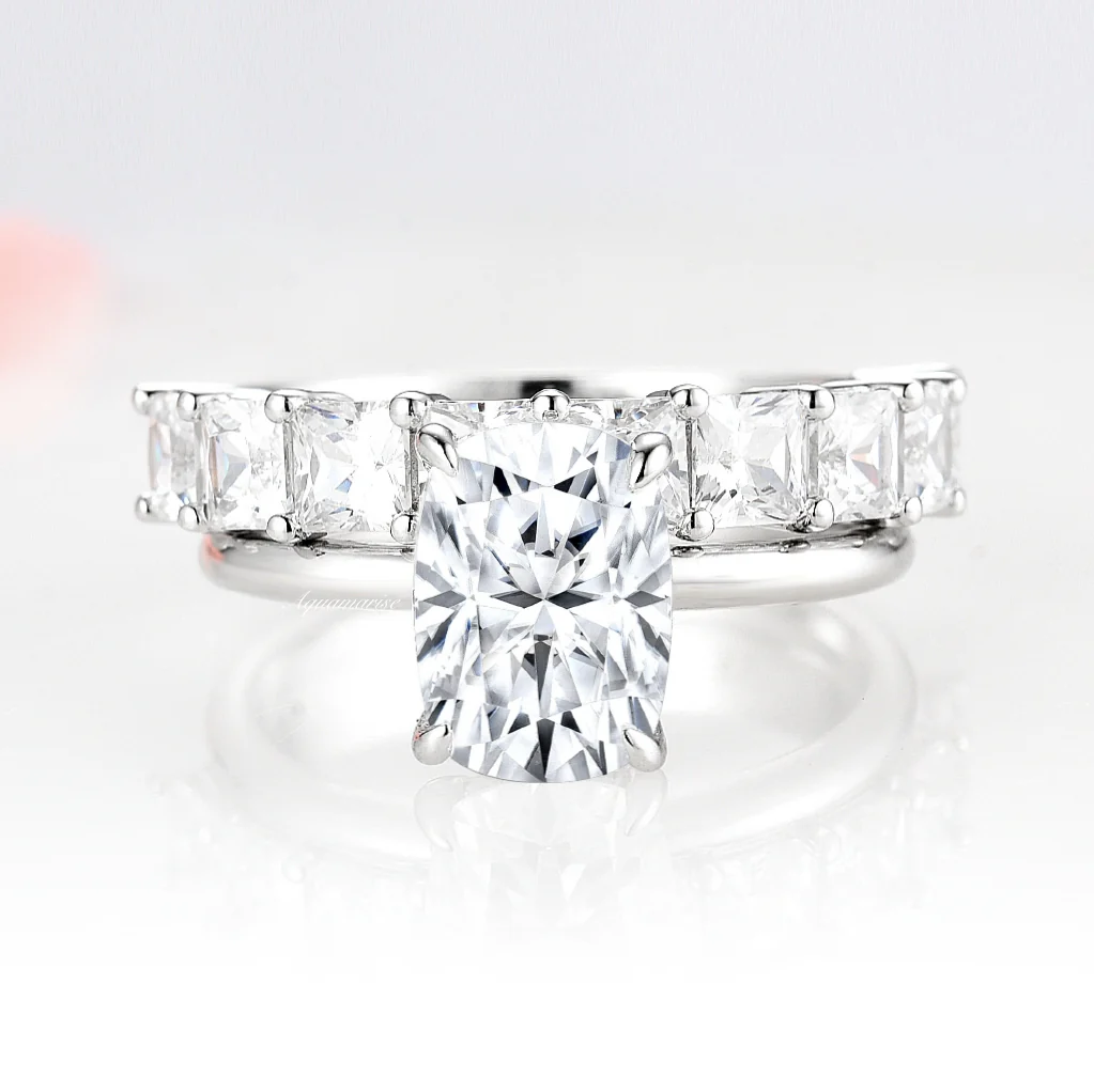 Elongated Cushion Cut Lab-Grown Diamond Engagement Ring in 14K White Gold (IGI Certified) - Image 7