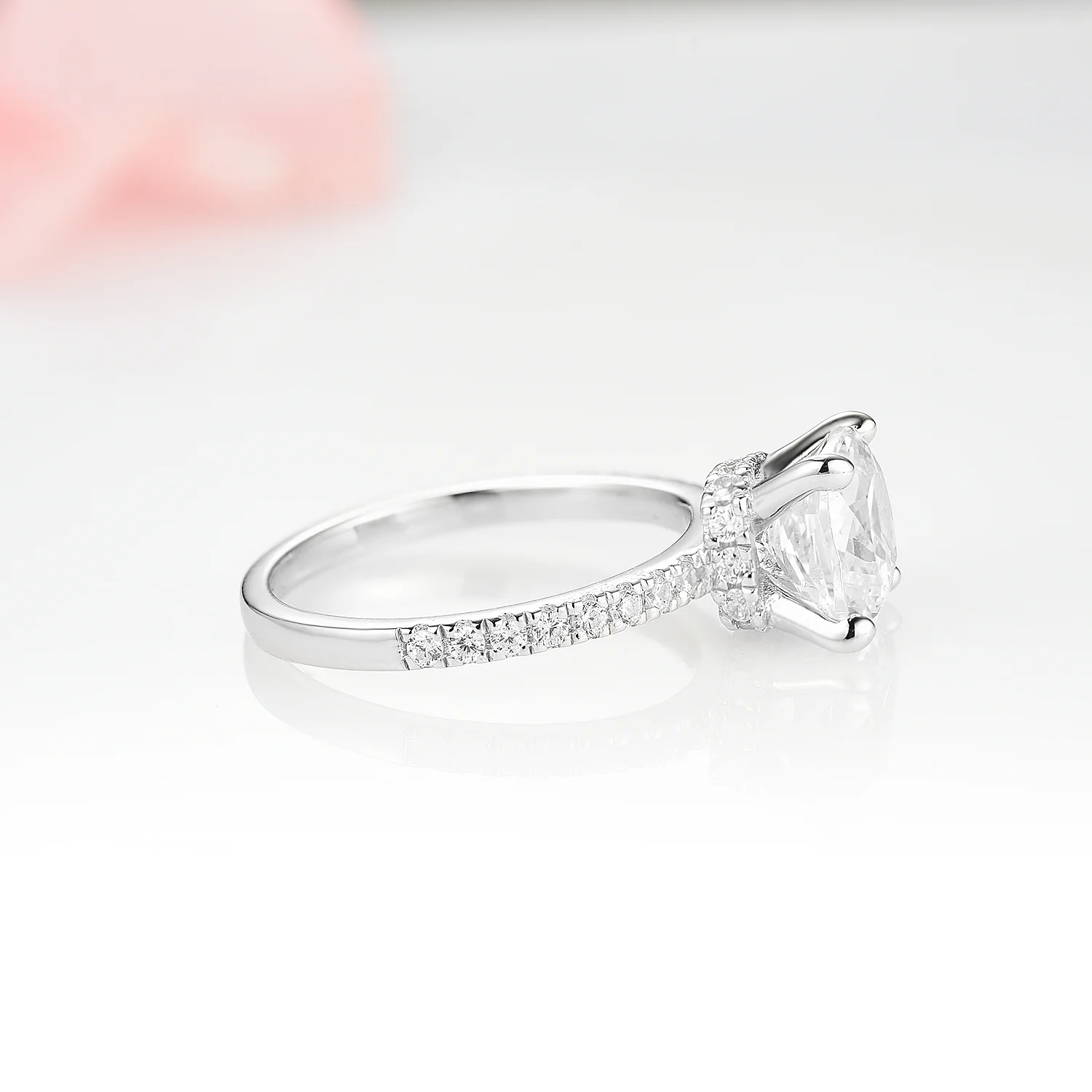Cushion Cut Lab-Grown Diamond Engagement Ring- 14K White Gold (IGI Certified) - Image 7