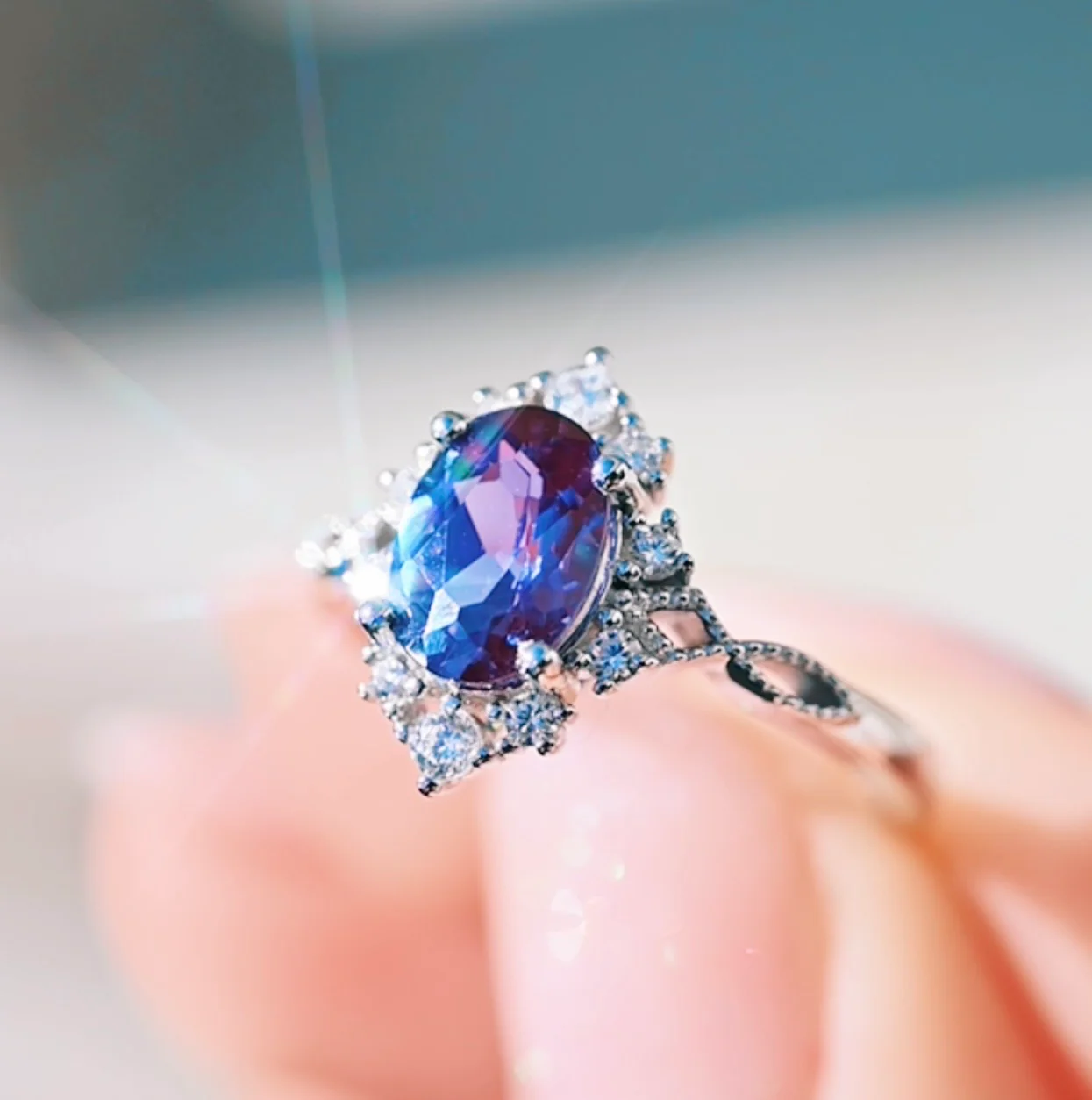 Nesta Alexandrite & Paula Shell Couples Ring Set - Image 7