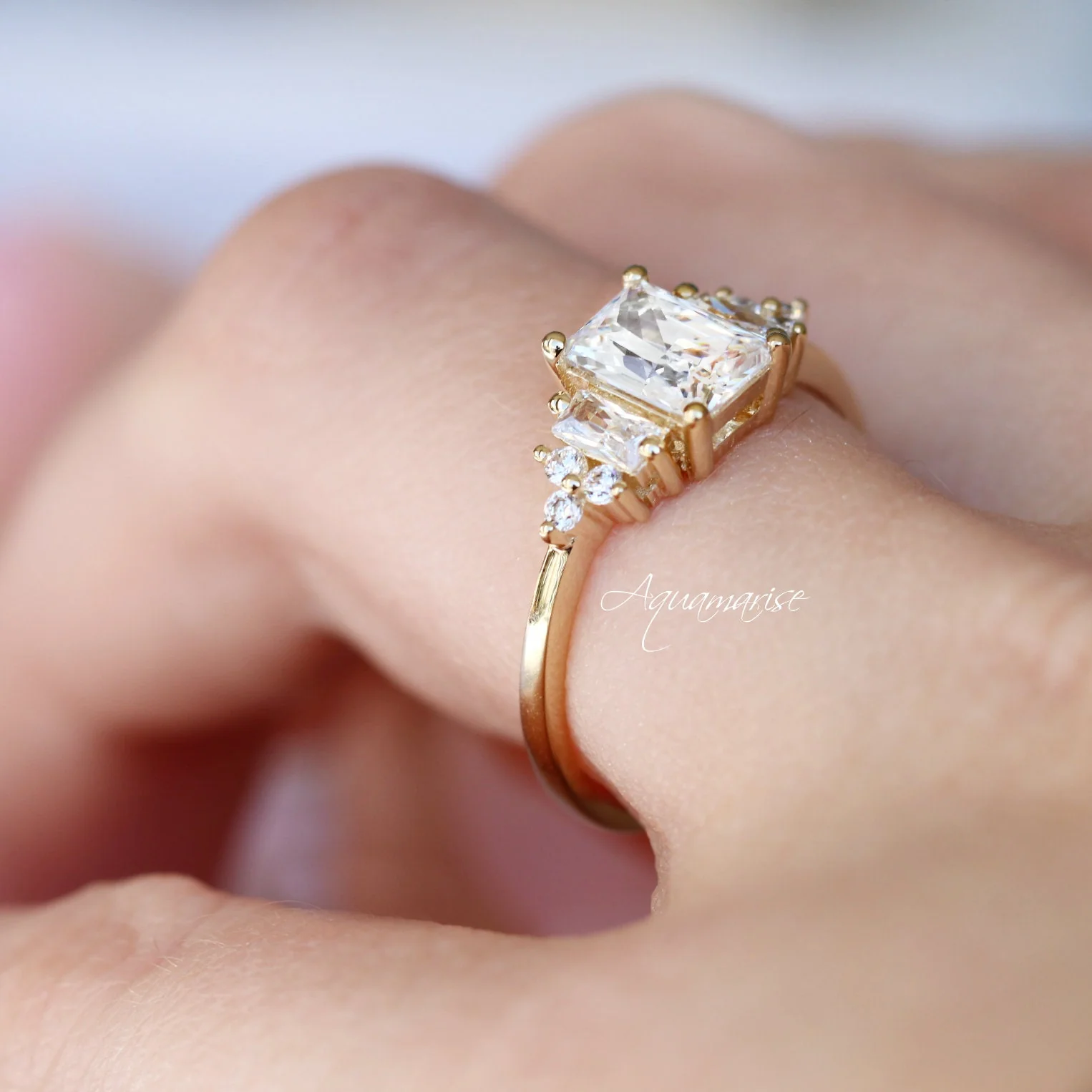 Amelia Lab-Grown Diamond Engagement Ring in 14K White Gold (IGI Certified) - Image 3