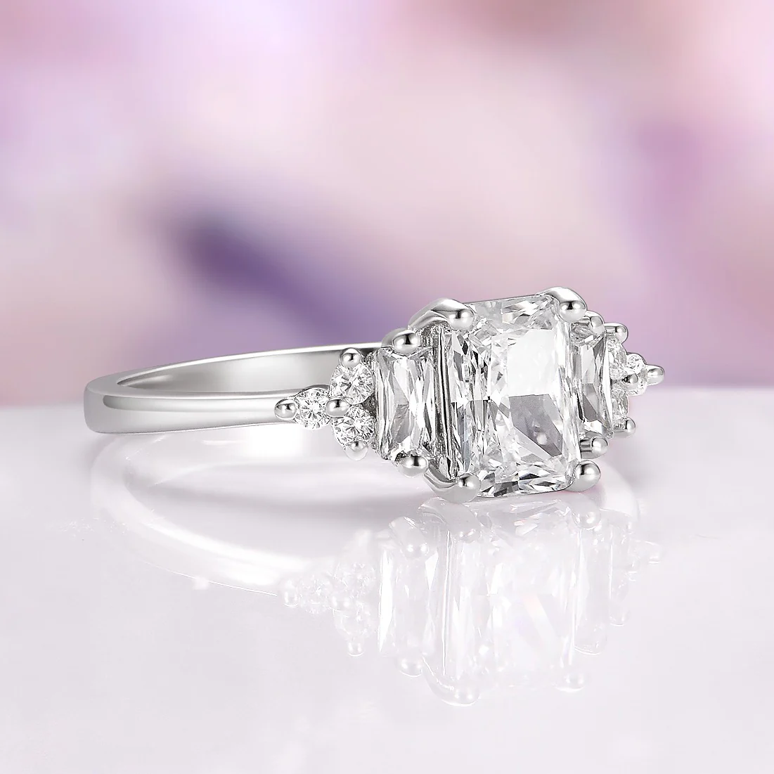 Amelia Lab-Grown Diamond Engagement Ring in 14K White Gold (IGI Certified) - Image 4