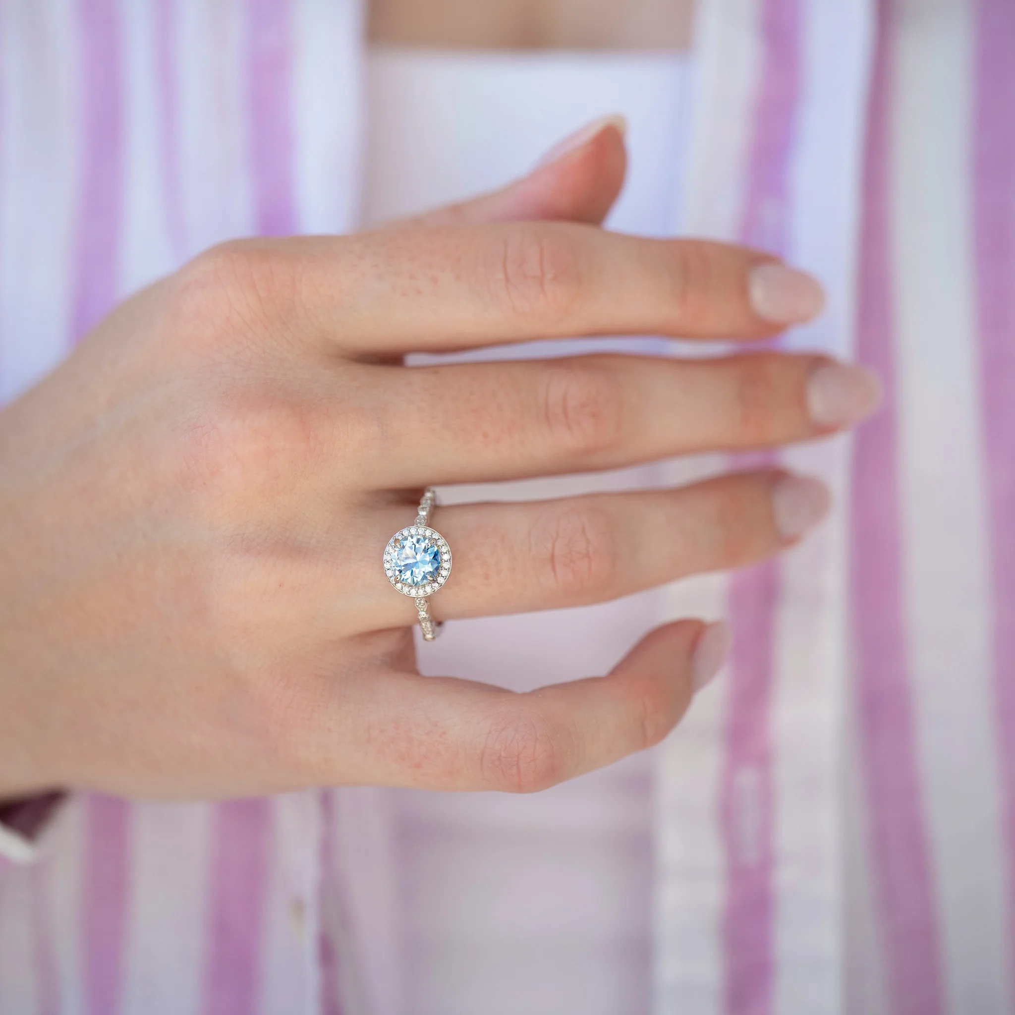 Aquamarine Ring- Sterling Silver - Image 2
