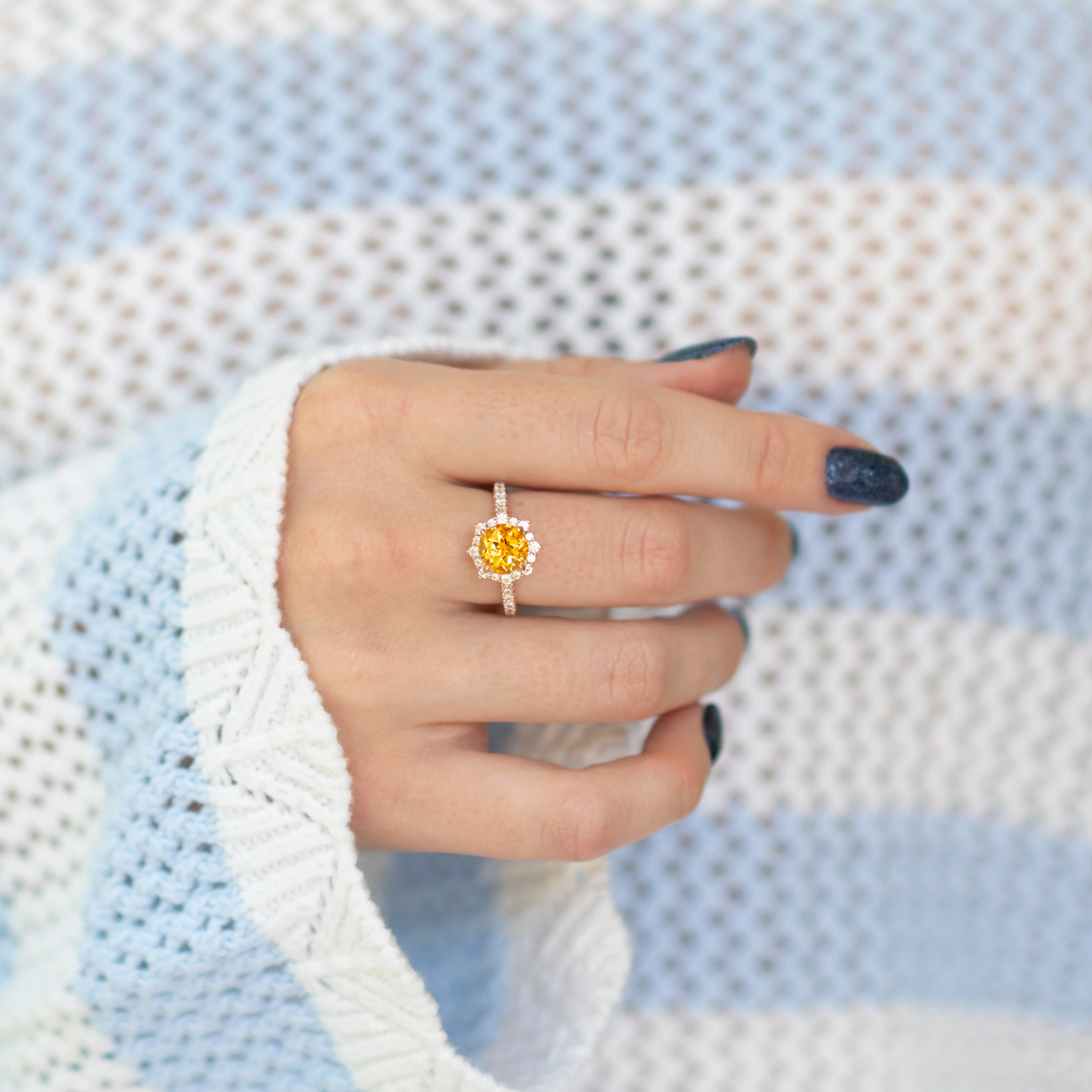 Aster Citrine Ring- 14K Rose Gold Vermeil - Image 2