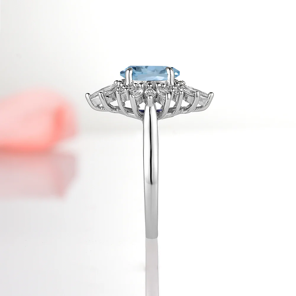 Aurora Aquamarine Ring- Sterling Silver - Image 6