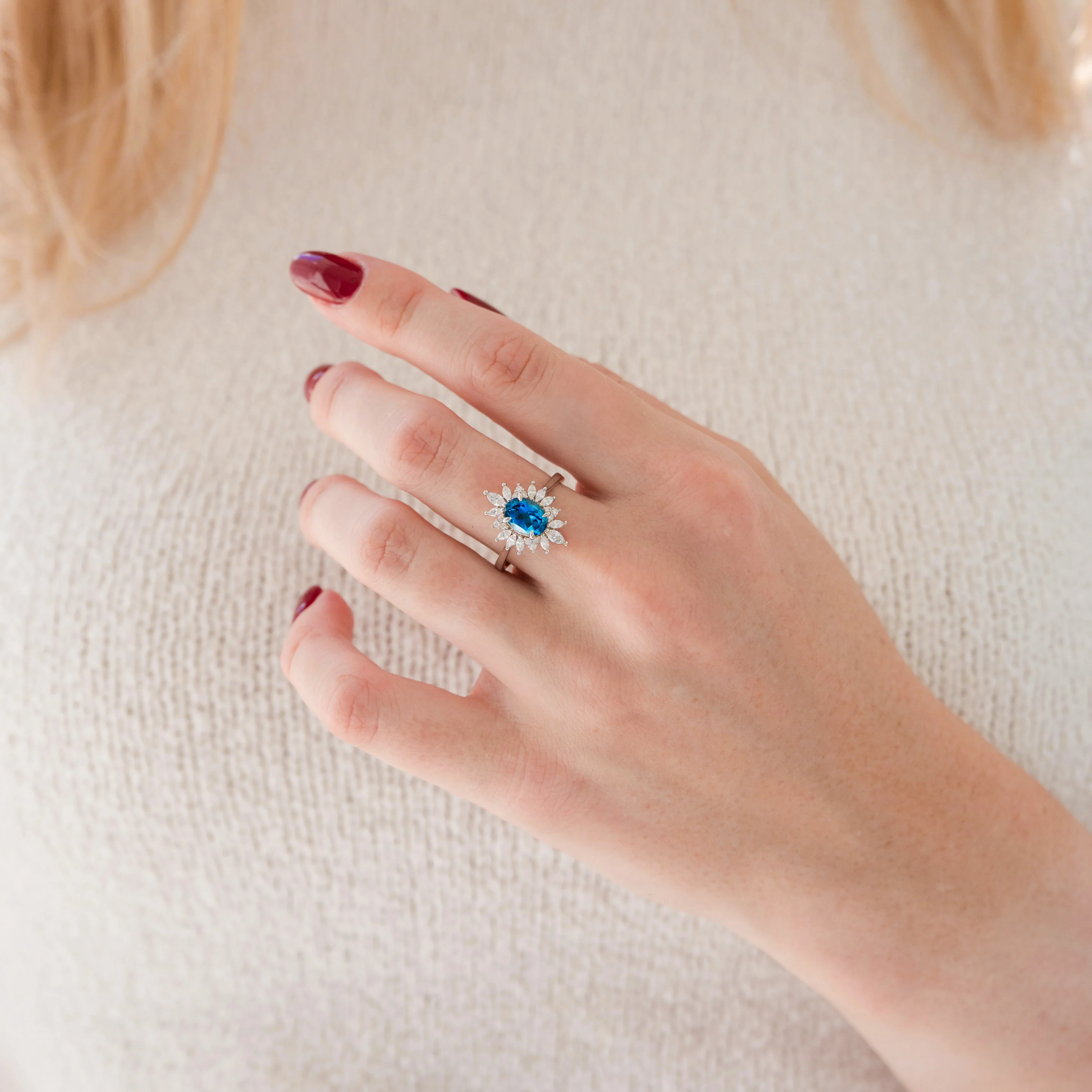 Aurora Natural London Blue Topaz Ring- Sterling Silver - Image 2