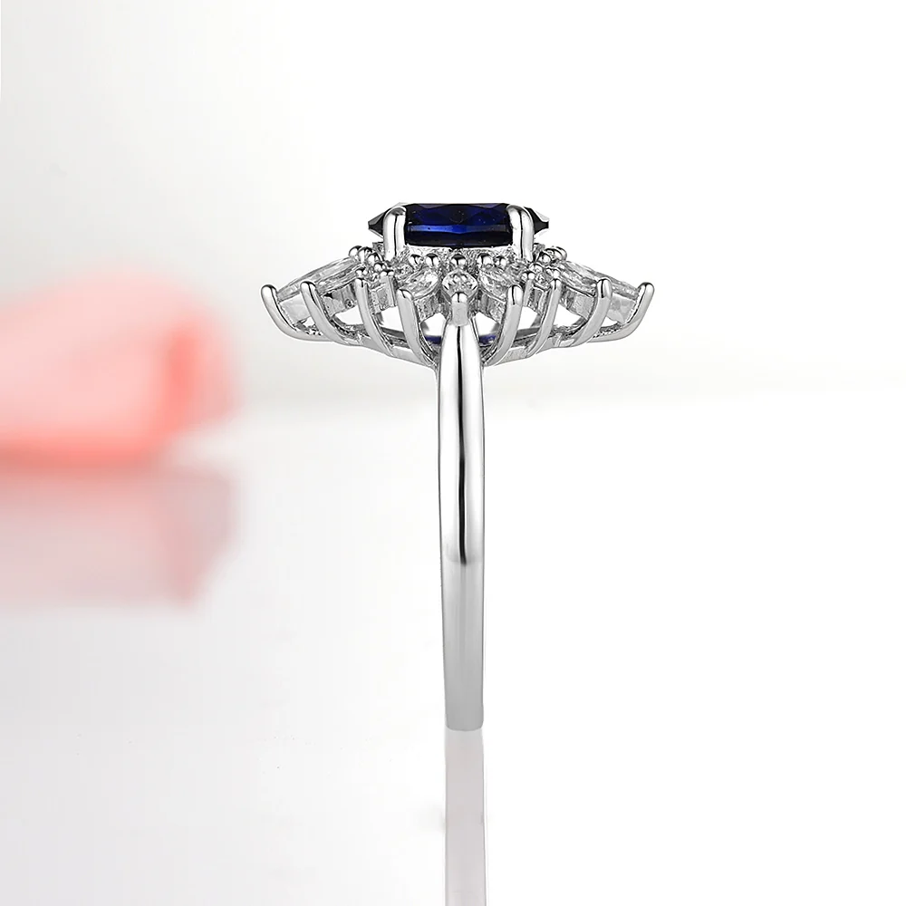 Aurora Royal Blue Sapphire Ring- Sterling Silver - Image 5