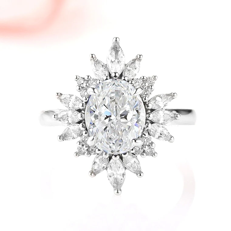 Aurora White Sapphire Ring- Sterling Silver