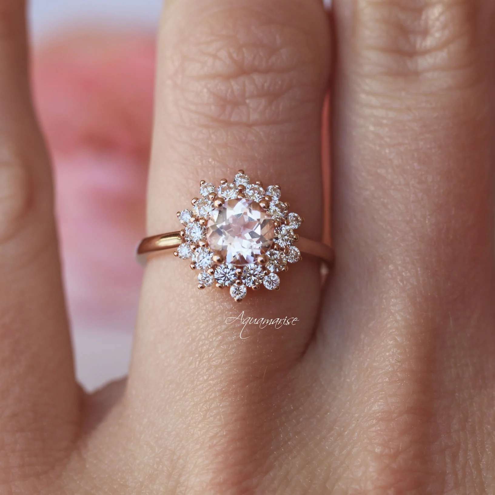 Avery Morganite Ring in 14K Rose Gold Vermeil - Image 3