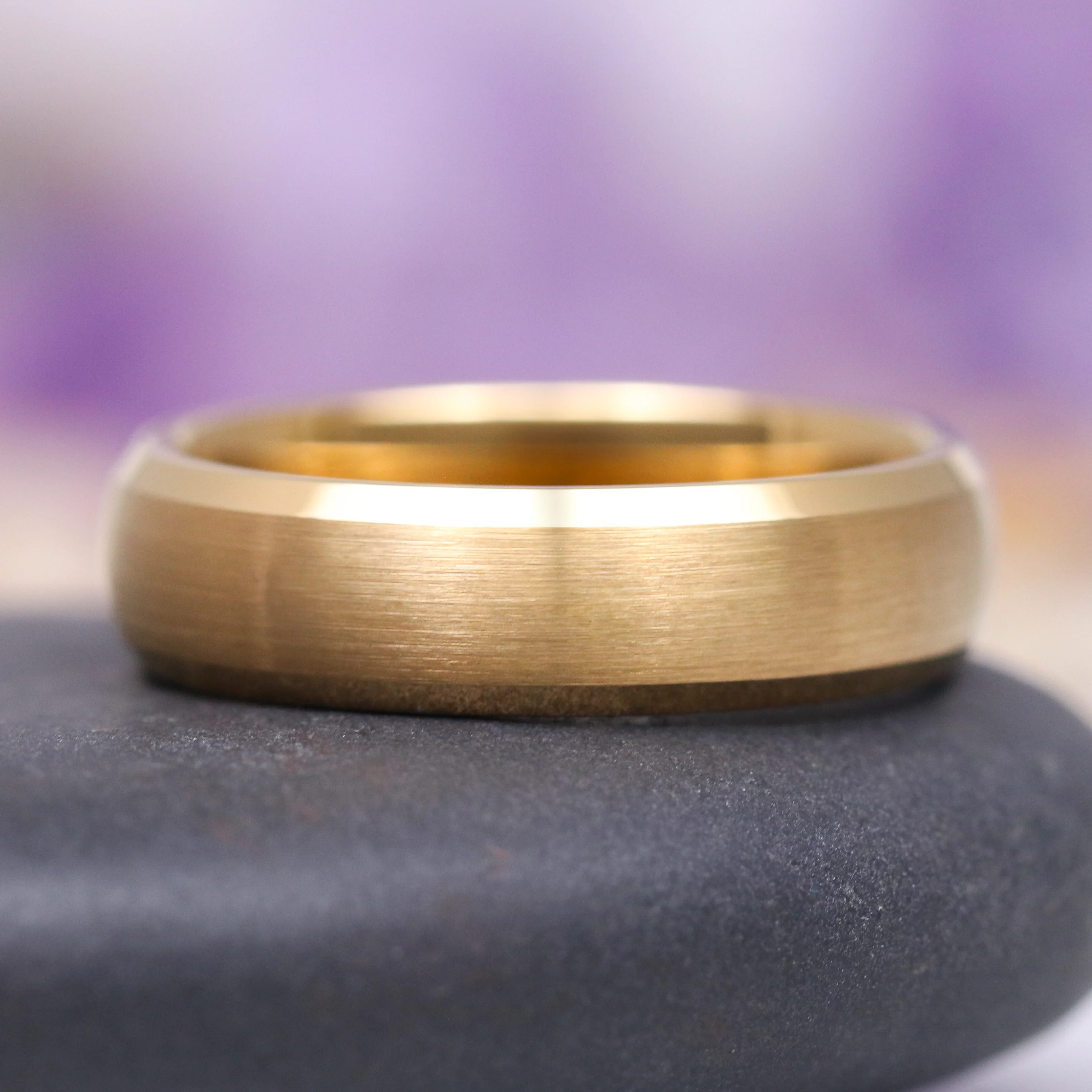 Beveled Edge Gold Couples Ring Set - Image 2