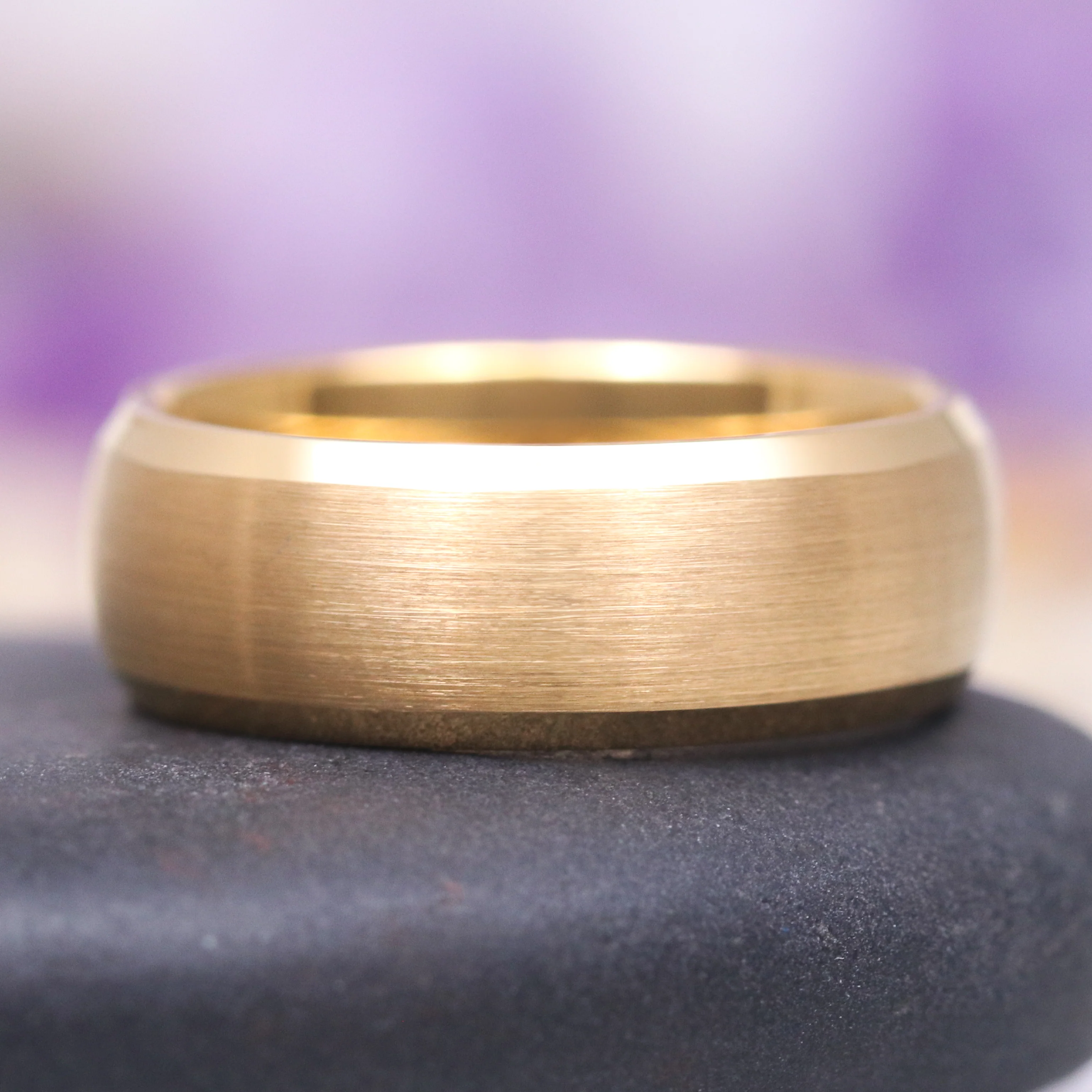 Beveled Edge Gold Couples Ring Set - Image 3