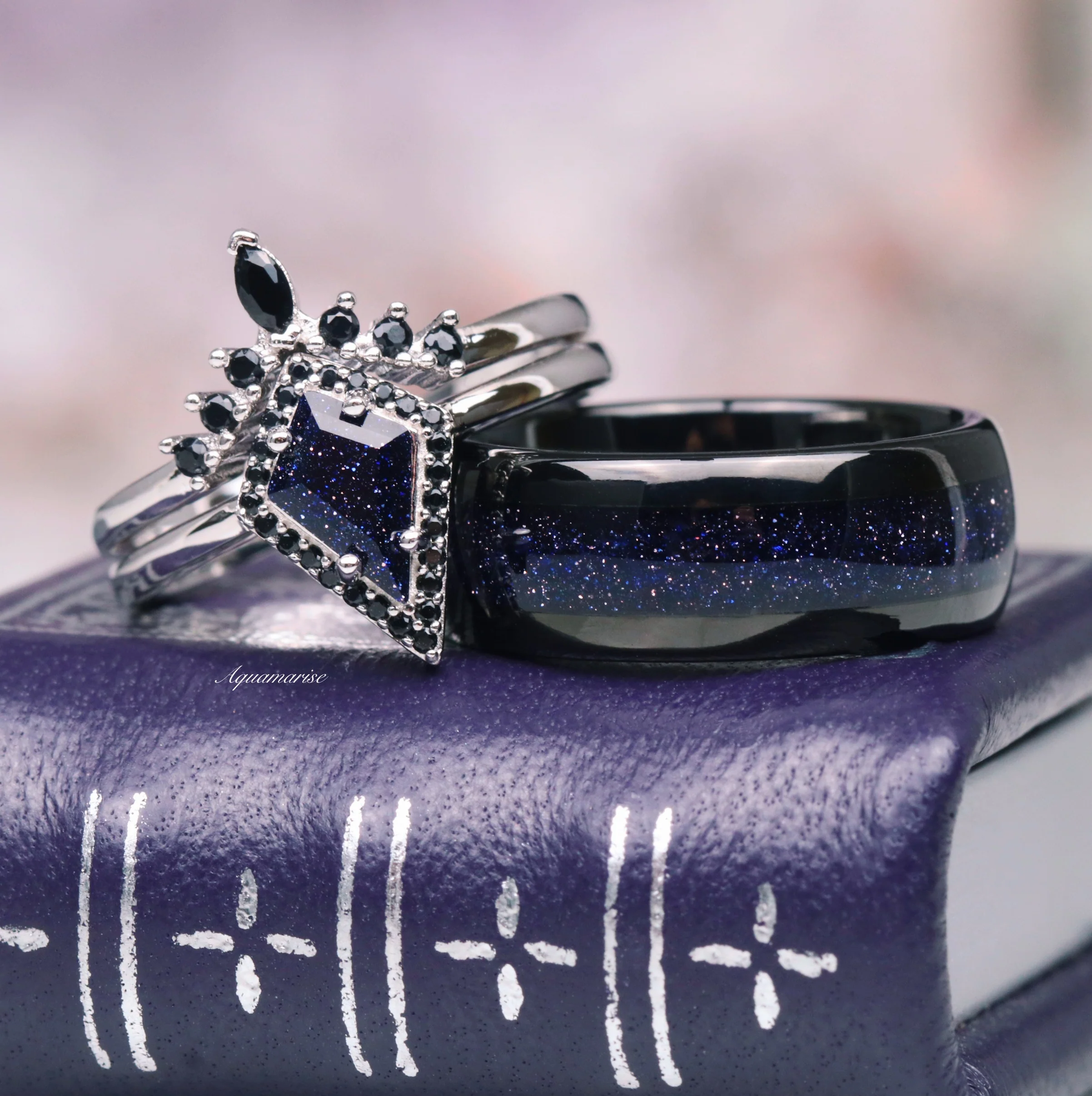 Starry Night Couples Ring Set - Image 3