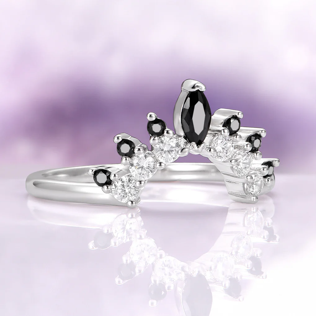Black Onyx Stacking Ring in Sterling Silver - Image 4
