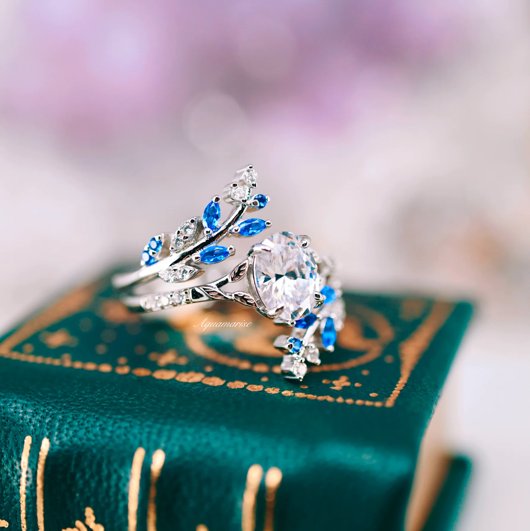 Oval Cut Moissanite Engagement Ring in 14K White Gold - Image 9