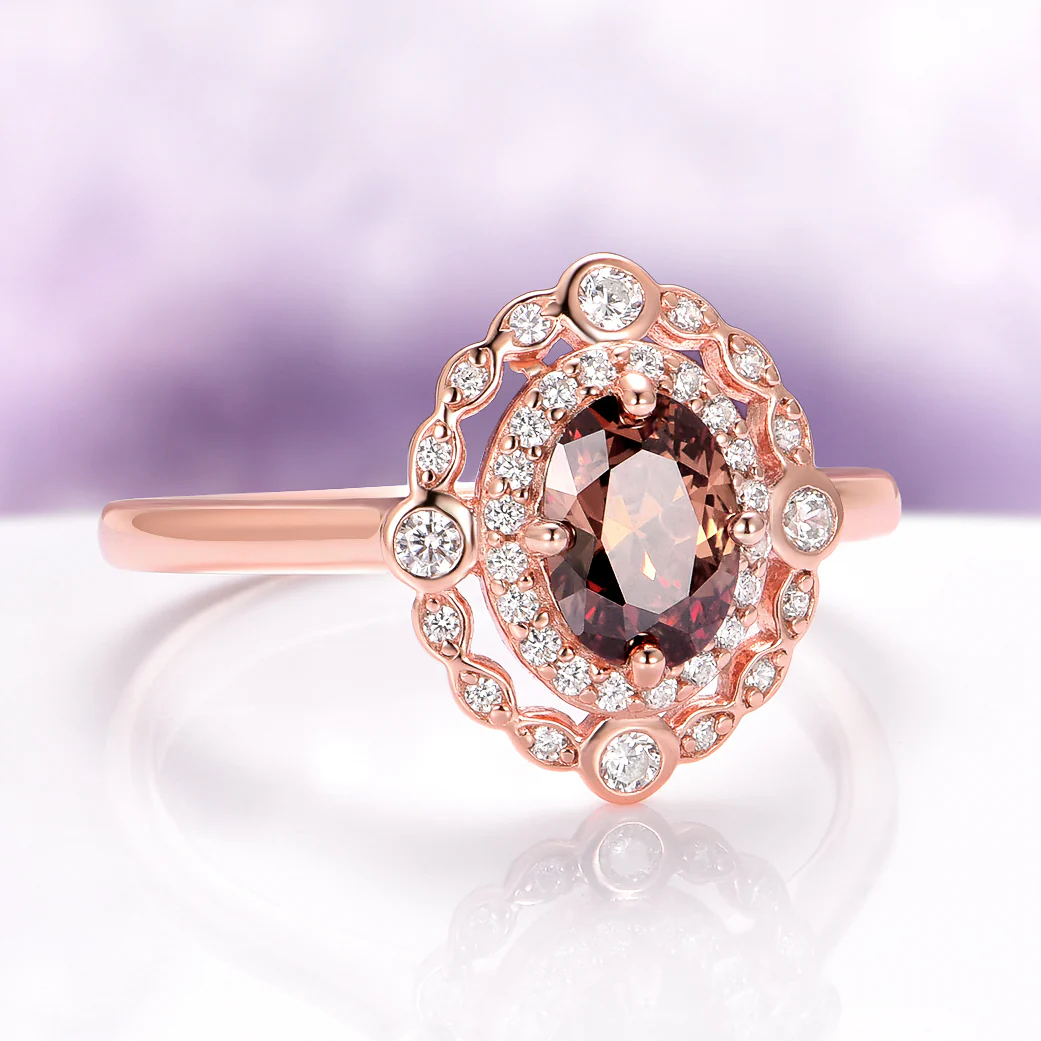 Valentina Smoky Quartz Ring in 14K Rose Gold Vermeil - Image 4