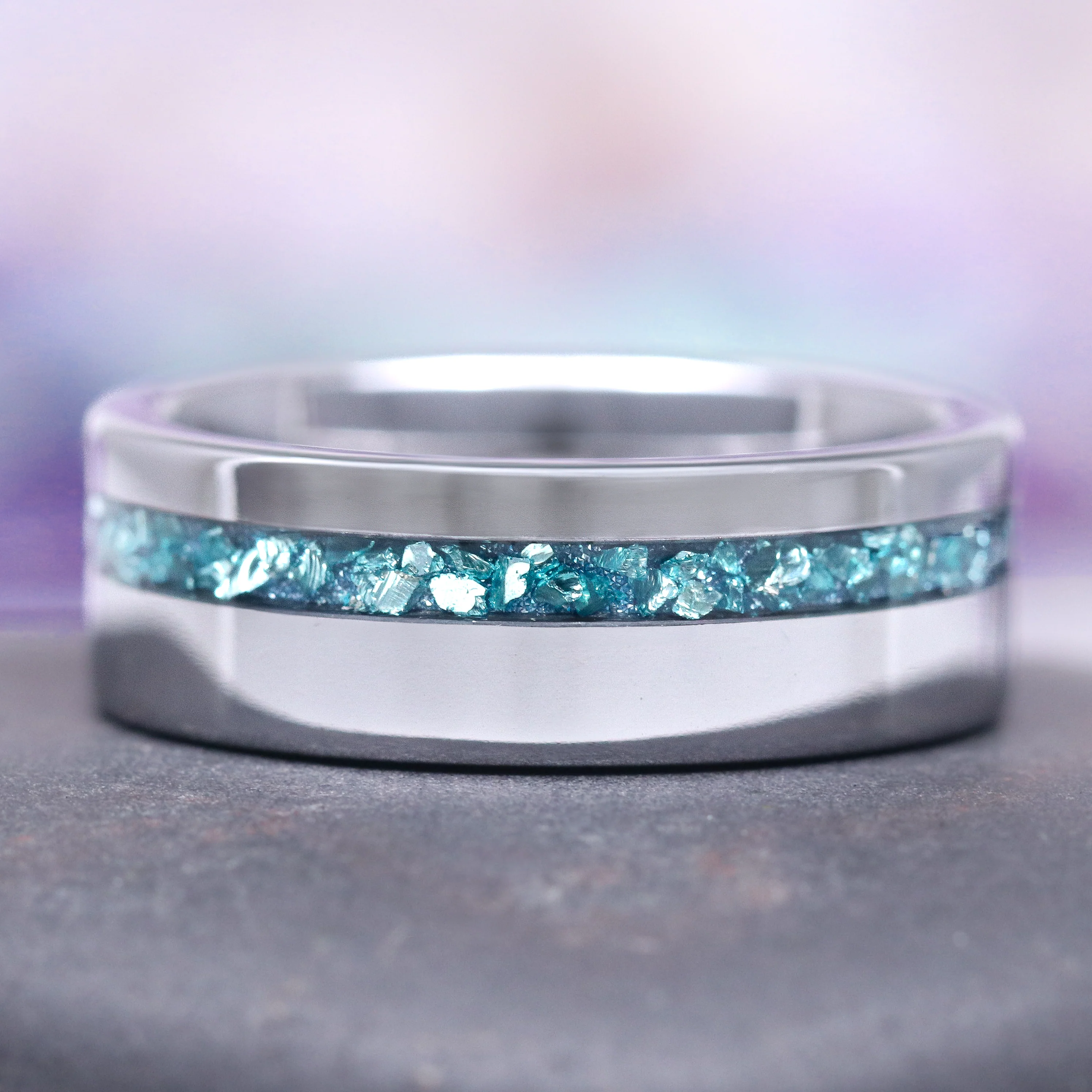 Fireworks Cut Aquamarine Couples Ring Set - Image 3