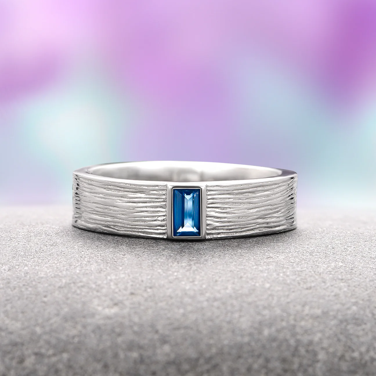 Celtic Natural London Blue Topaz Couples Ring Set - Image 3