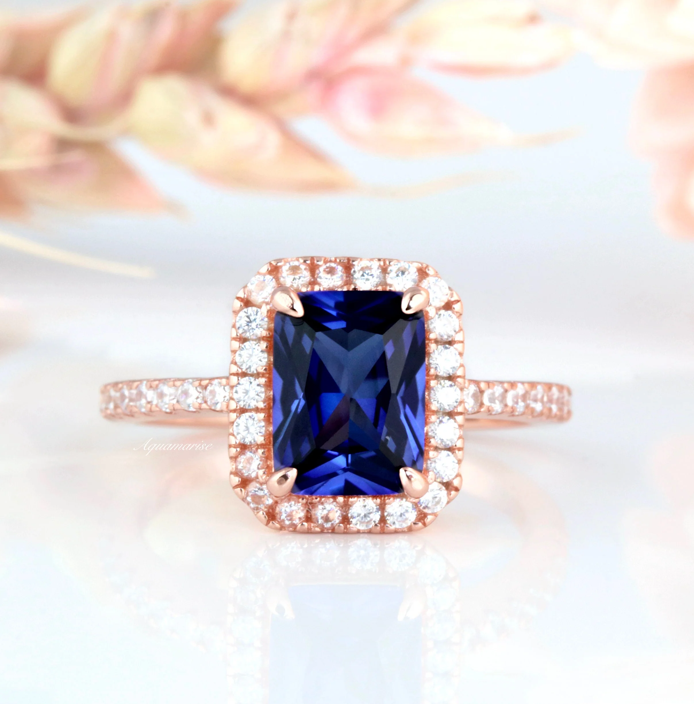 Rae Ceylon Sapphire Ring- 14K Rose Gold Vermeil