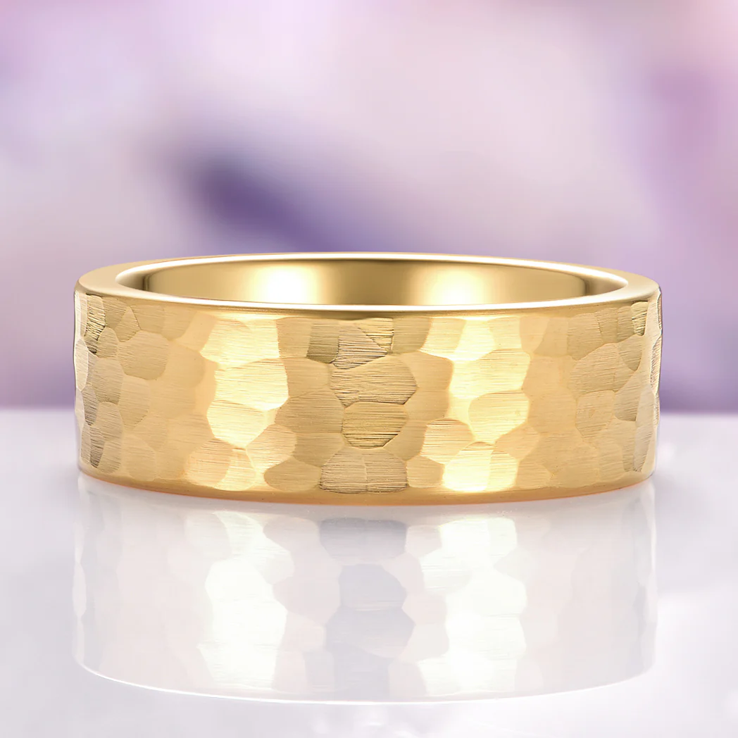 Champagne Moissanite Lotus Couples Ring Set - Image 3