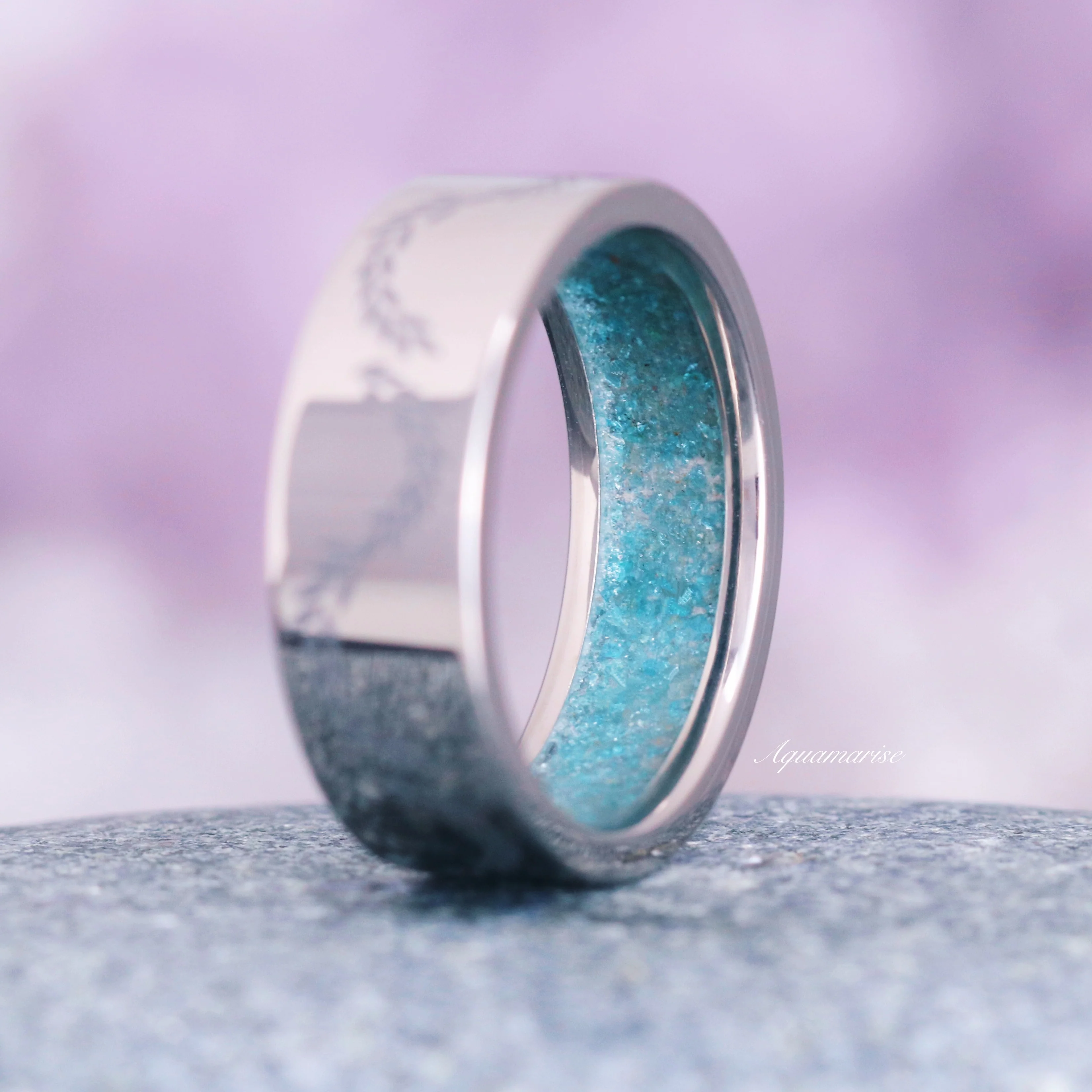 Aquamarine Leaf Couples Ring Set - Image 7