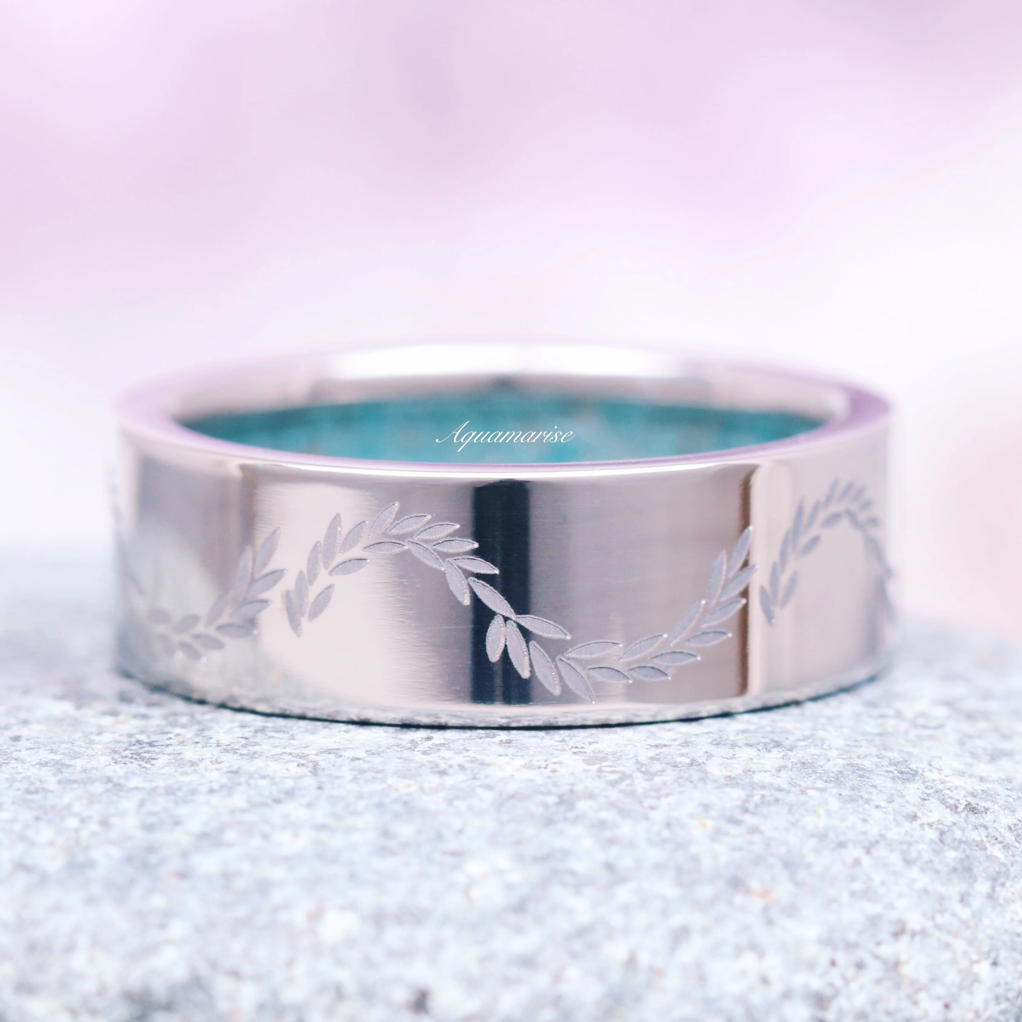 Aquamarine Leaf Couples Ring Set - Image 6