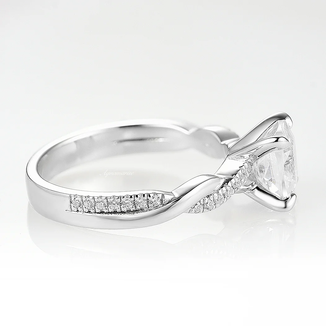 Sophia White Sapphire Engagement Ring in Sterling Silver - Image 6