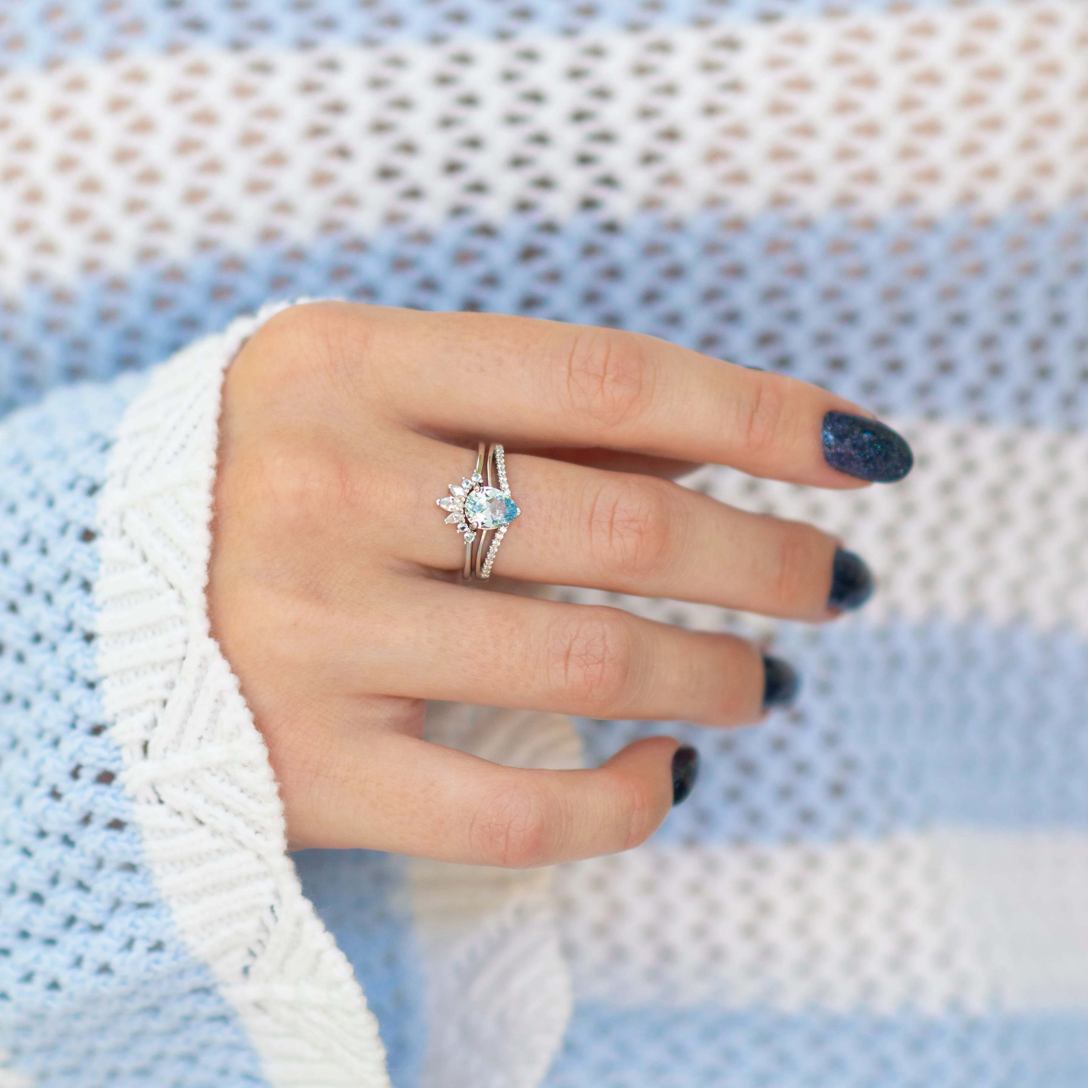 Dakota Teardrop Aquamarine Ring Set in Sterling Silver - Image 2