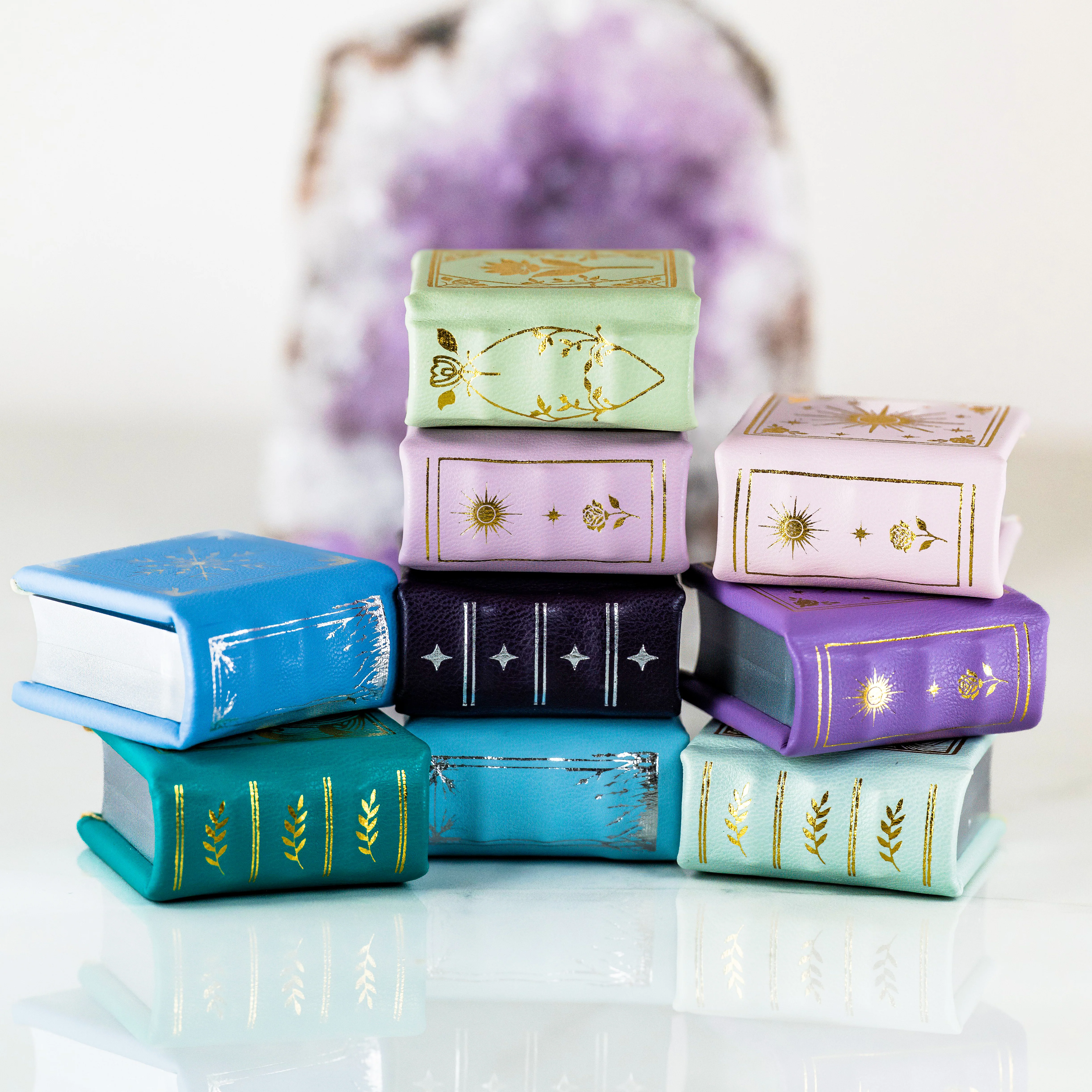 Dawn Court Leather Book Ring Box - Amethyst Light Edition (Small) - Image 10