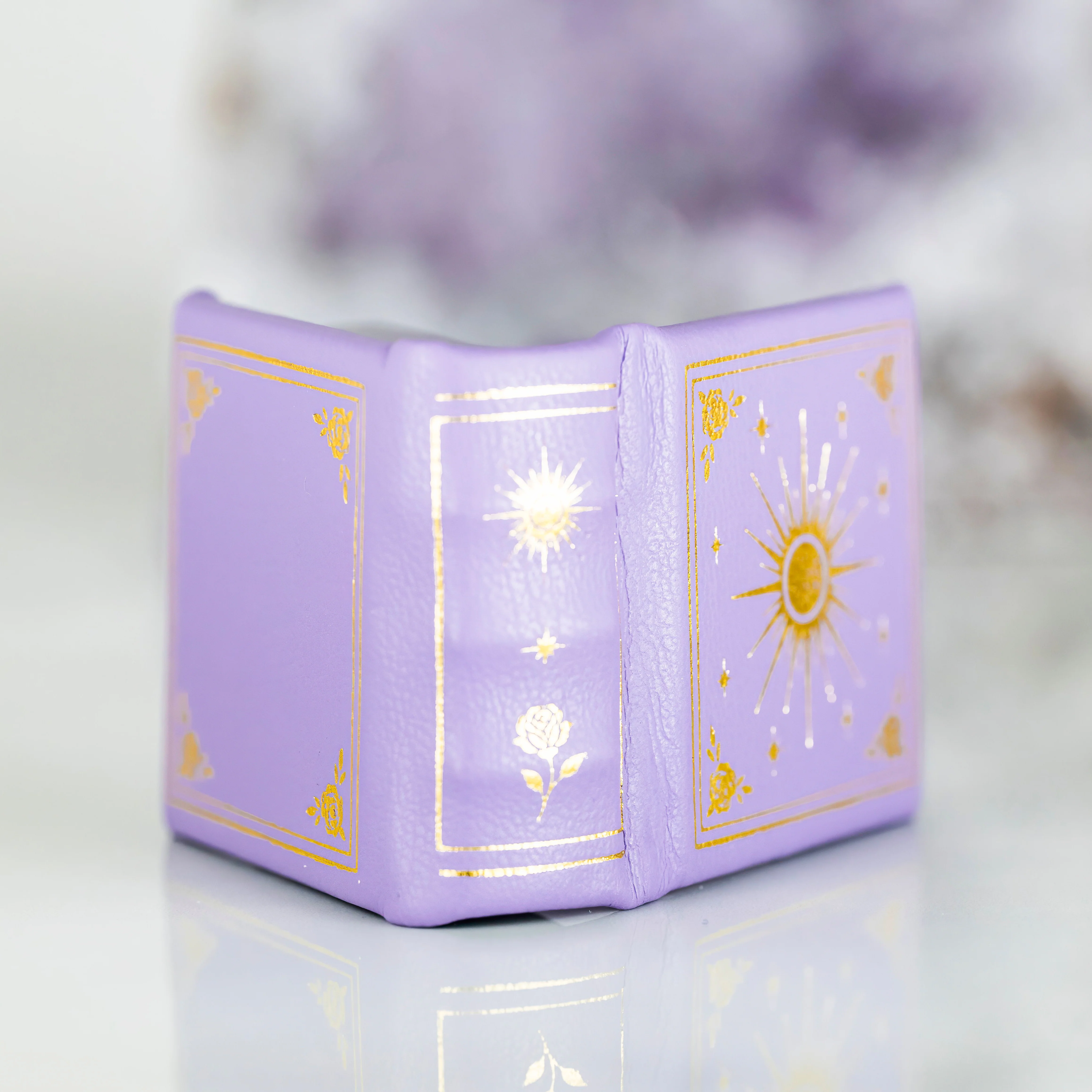 Dawn Court Leather Book Ring Box - Amethyst Light Edition (Small) - Image 4