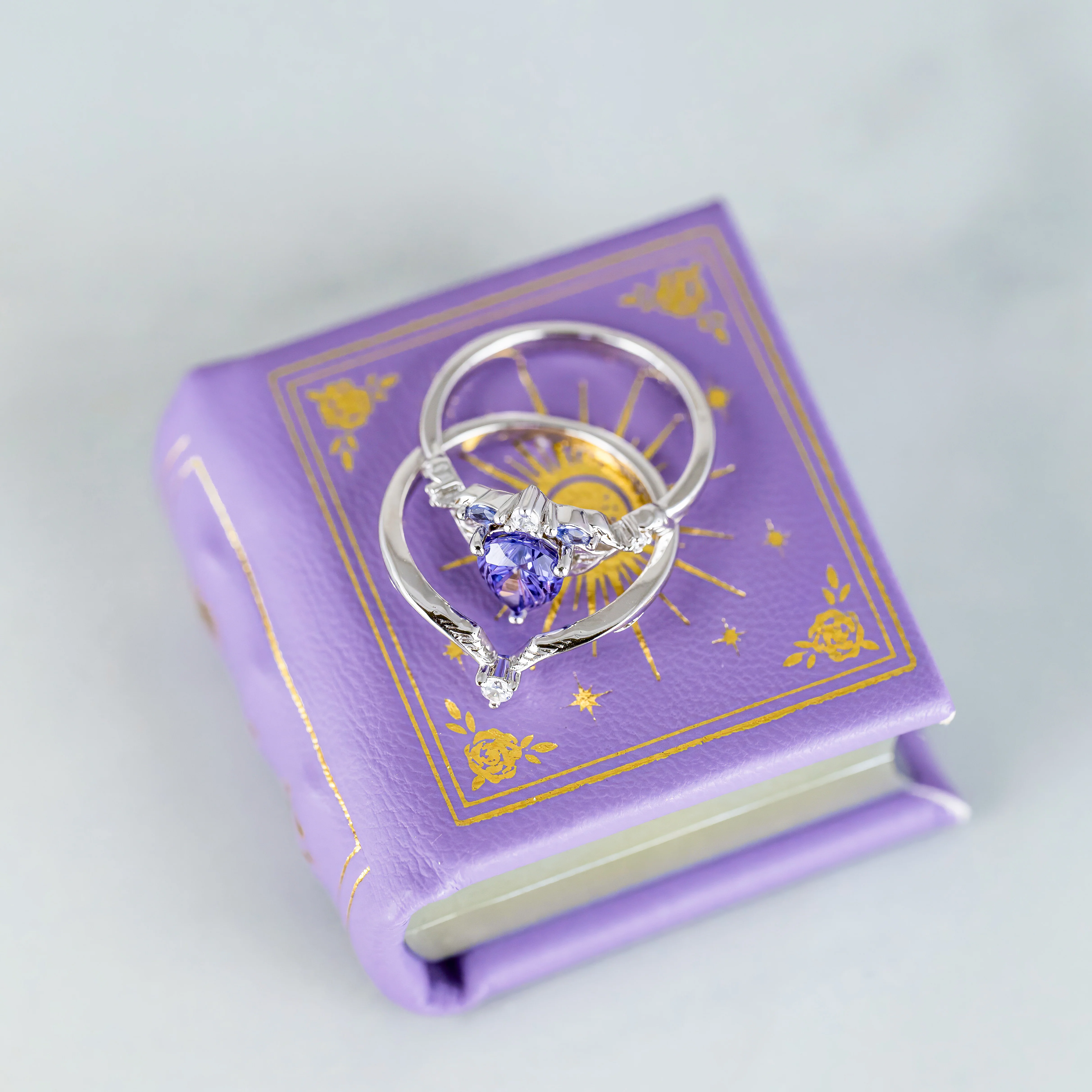 Dawn Court Leather Book Ring Box - Amethyst Light Edition (Small) - Image 7