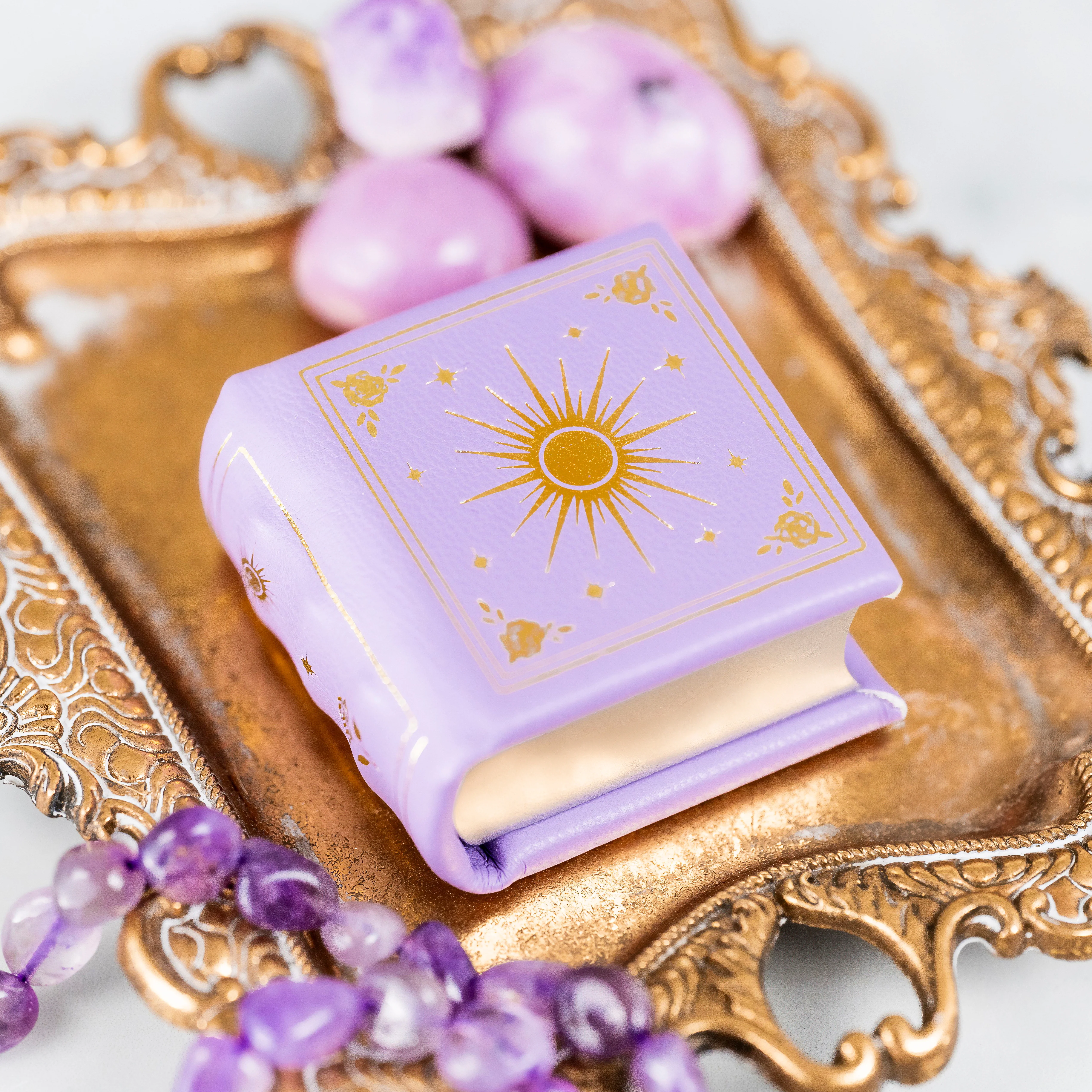 Dawn Court Leather Book Ring Box - Amethyst Light Edition (Small) - Image 9