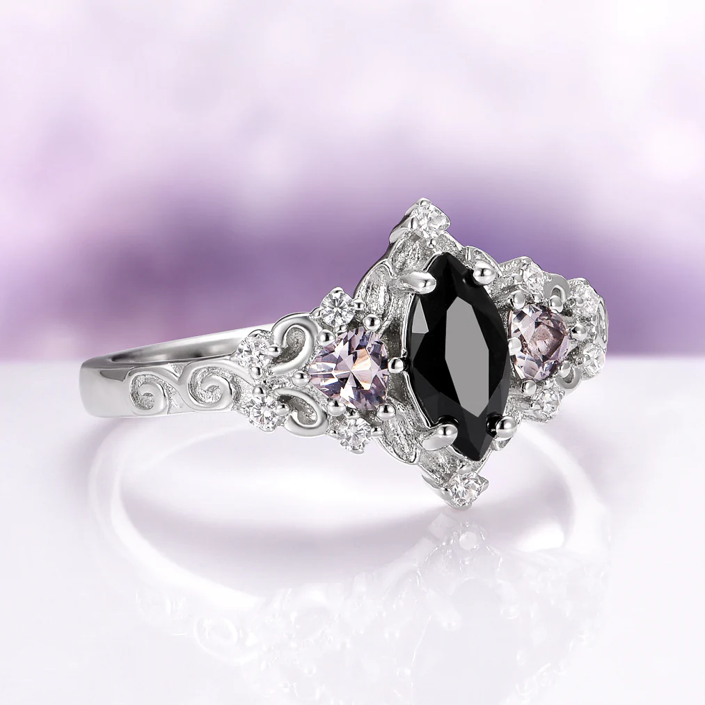 Elain Black Onyx Couples Ring Set - Image 5