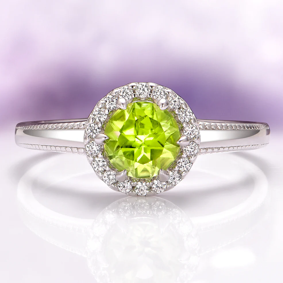 Ella Natural Peridot Ring in Sterling Silver