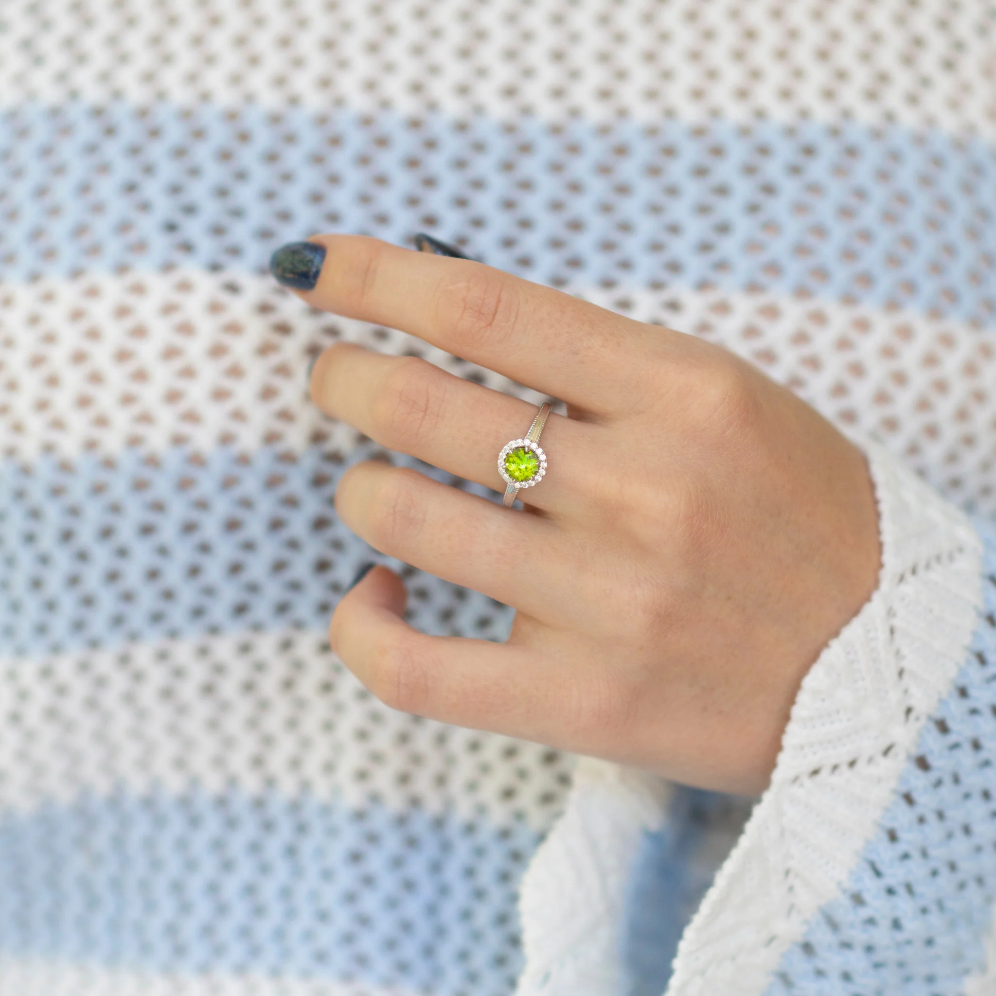 Ella Natural Peridot Ring in Sterling Silver - Image 2