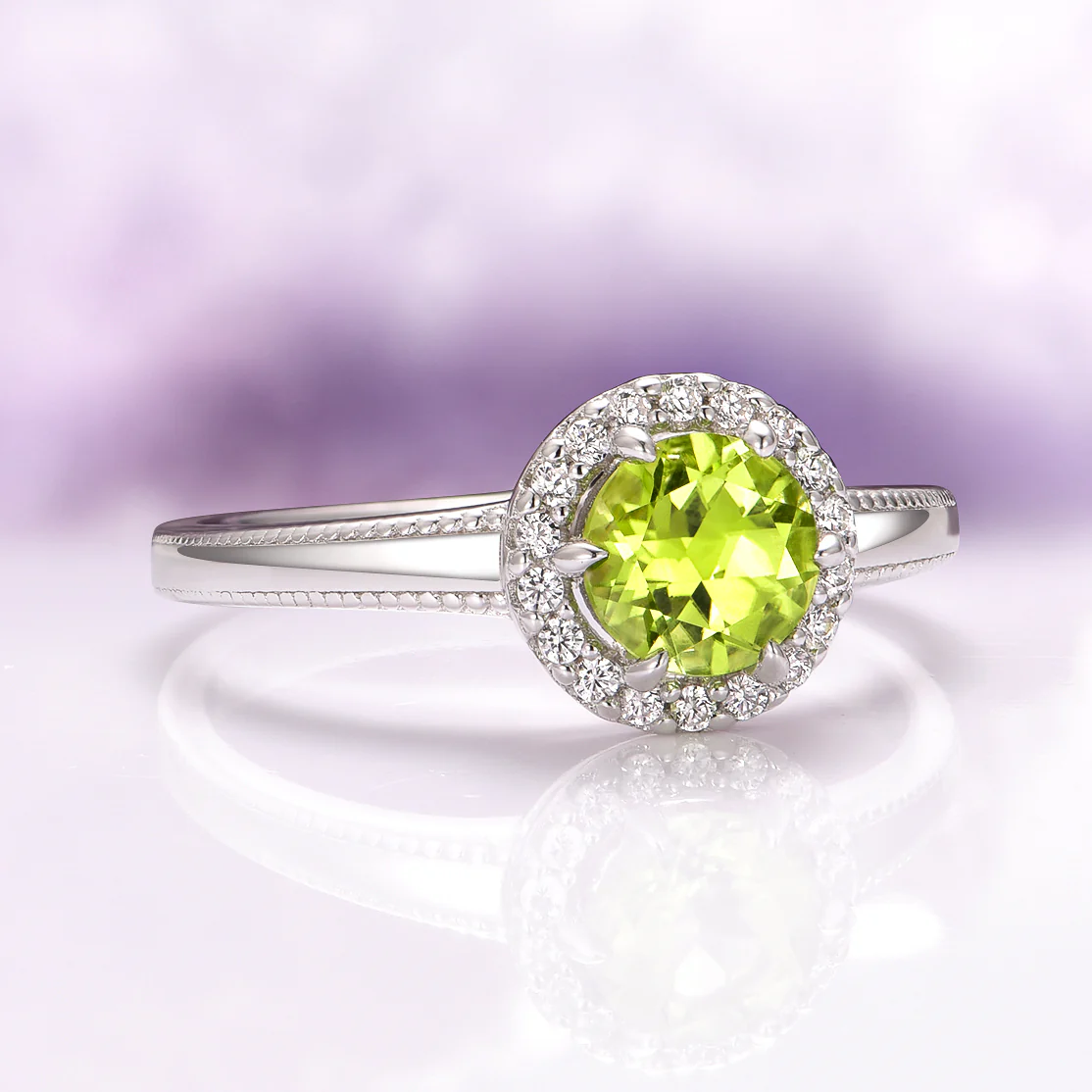 Ella Natural Peridot Ring in Sterling Silver - Image 4
