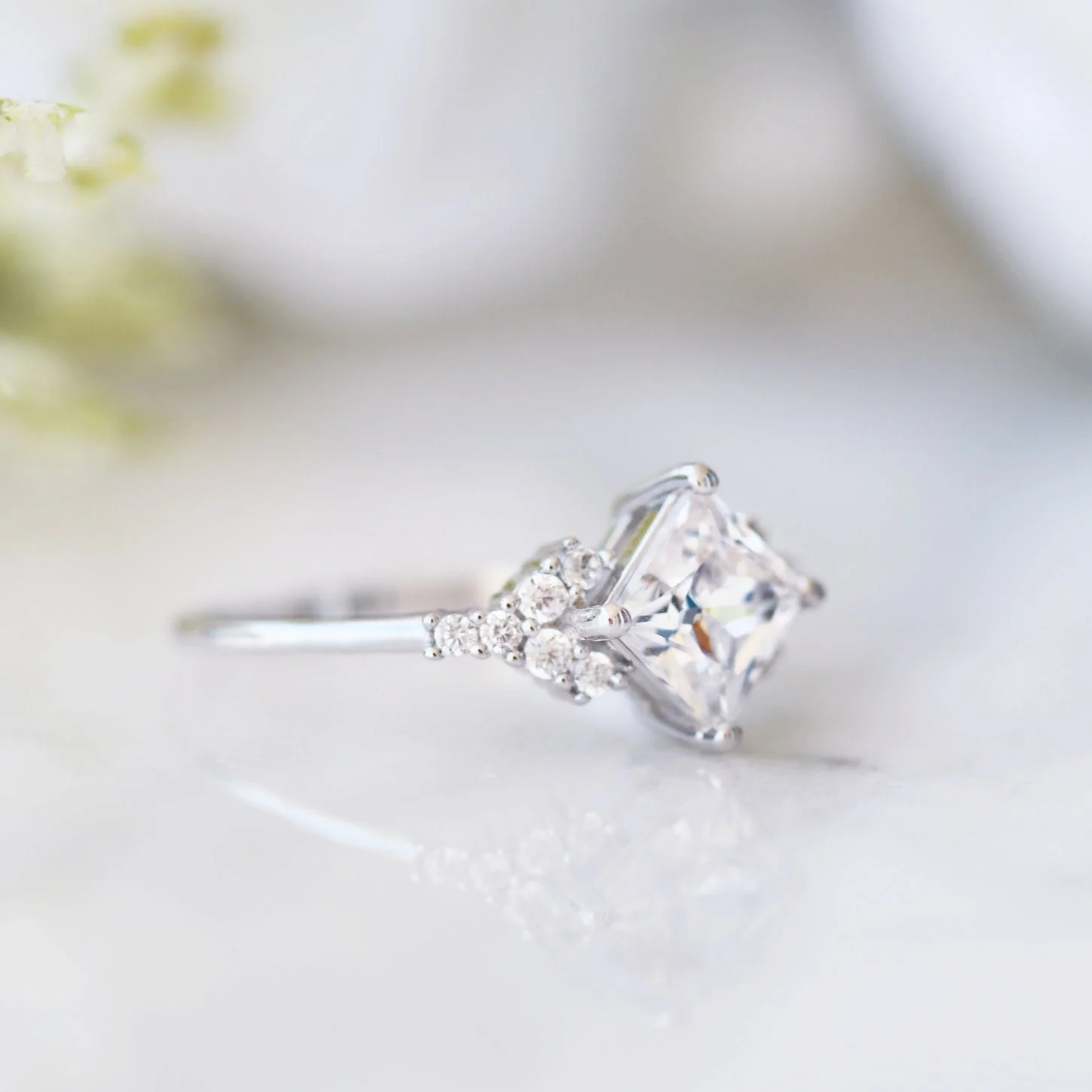 Ellie Lab-Grown Diamond Engagement Ring in 14K White Gold (IGI Certified) - Image 6