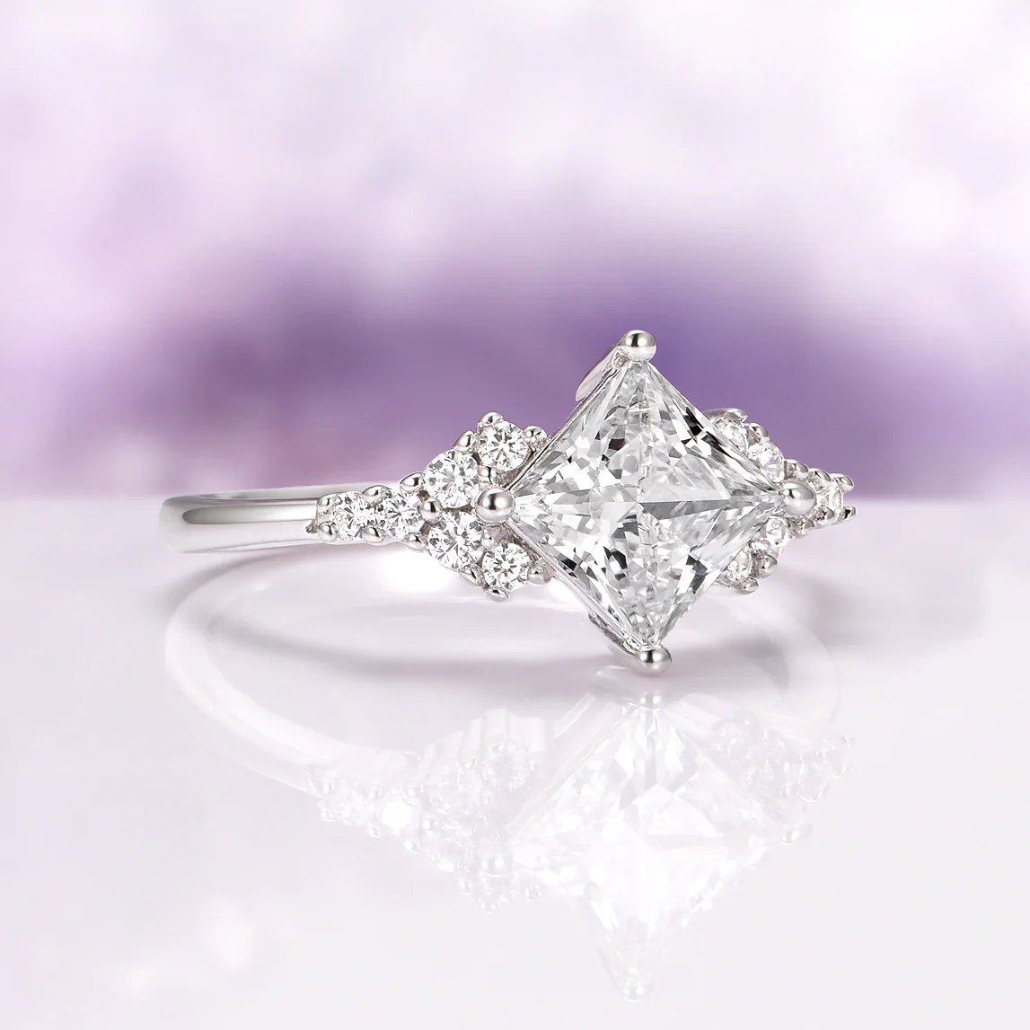Ellie Lab-Grown Diamond Engagement Ring in 14K White Gold (IGI Certified) - Image 8