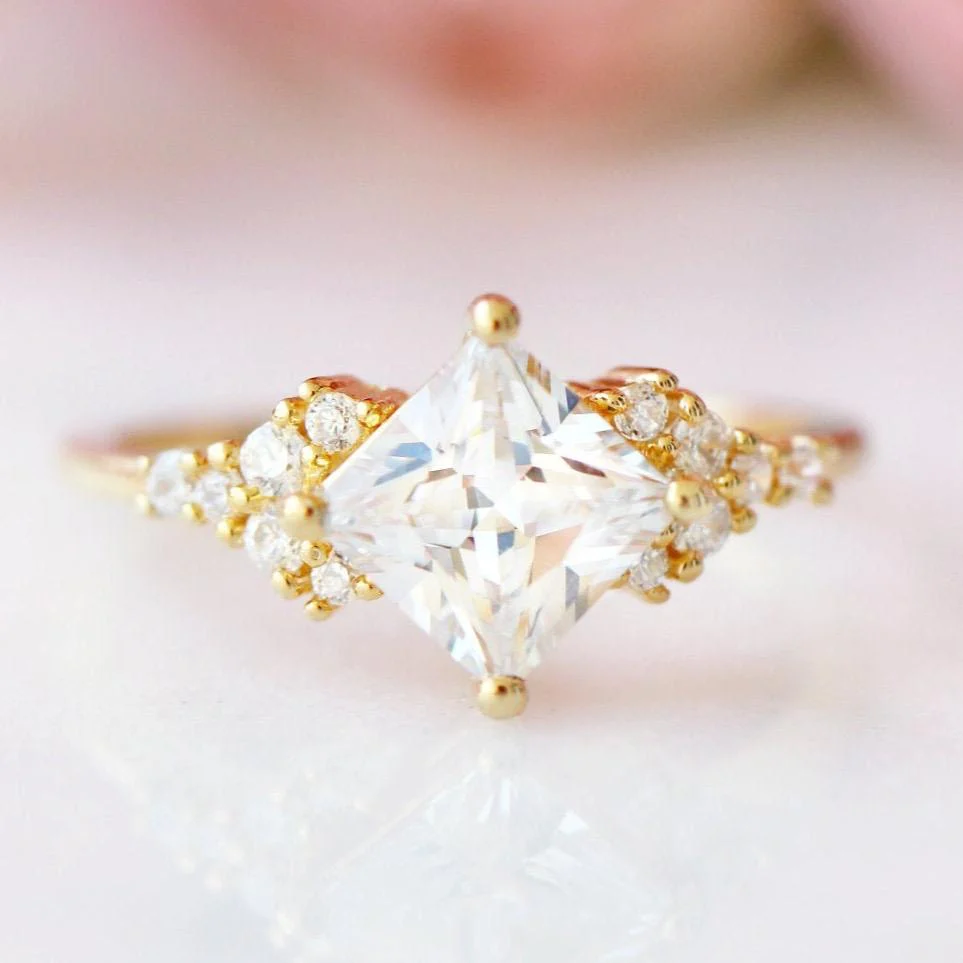 Ellie Lab-Grown Diamond Engagement Ring in Solid 14K Yellow Gold (IGI Certified) - Image 2