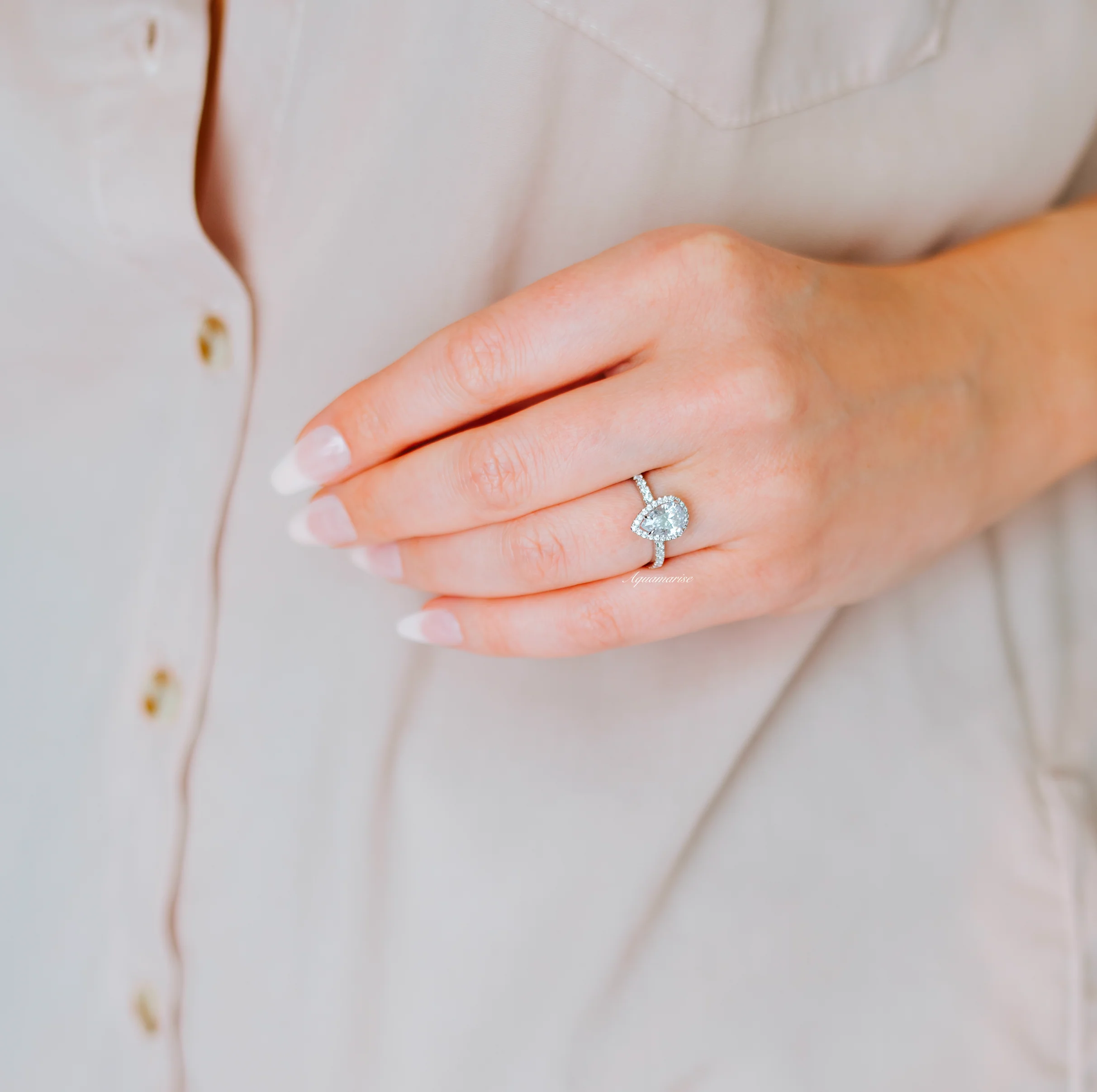Elodie Lab-Grown Diamond Engagement Ring in 14K White Gold (IGI Certified) - Image 2