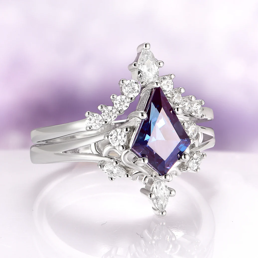 Elowen Alexandrite Couples Ring Set - Image 5