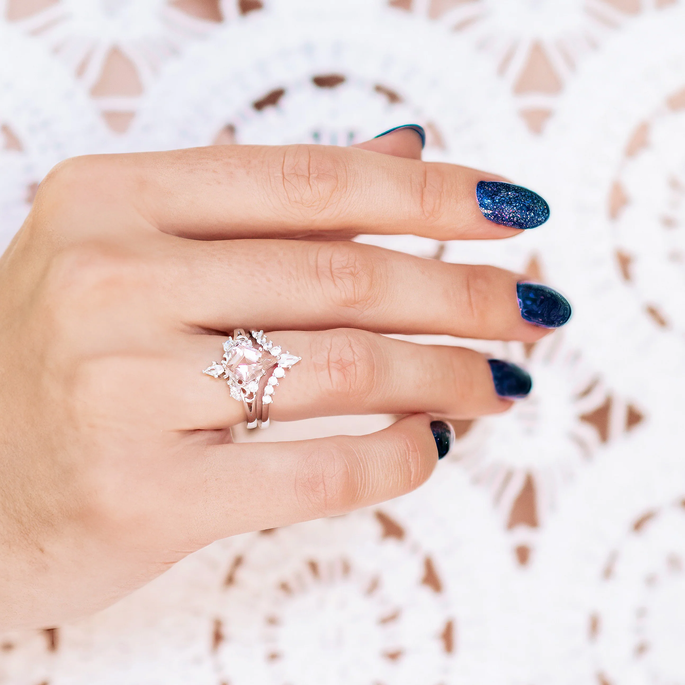 Elowen Morganite Couples Ring Set - Image 2