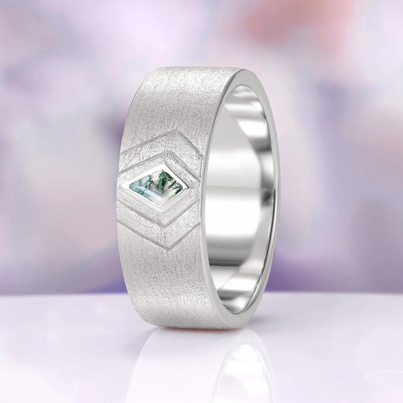 Elowen Moss Agate Couples Ring Set - Image 4
