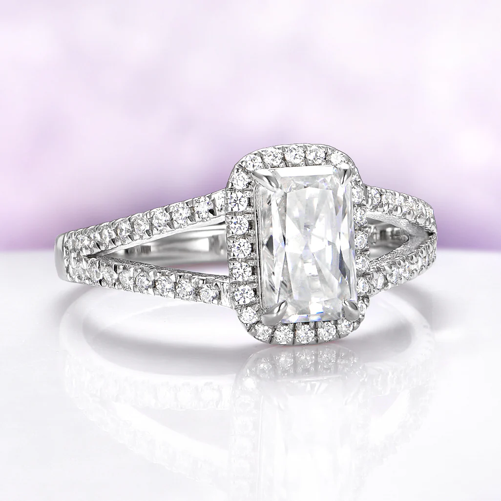 Emerald Cut Lab-Grown Diamond Engagement Ring in 14K White Gold (IGI Certified) - Image 3