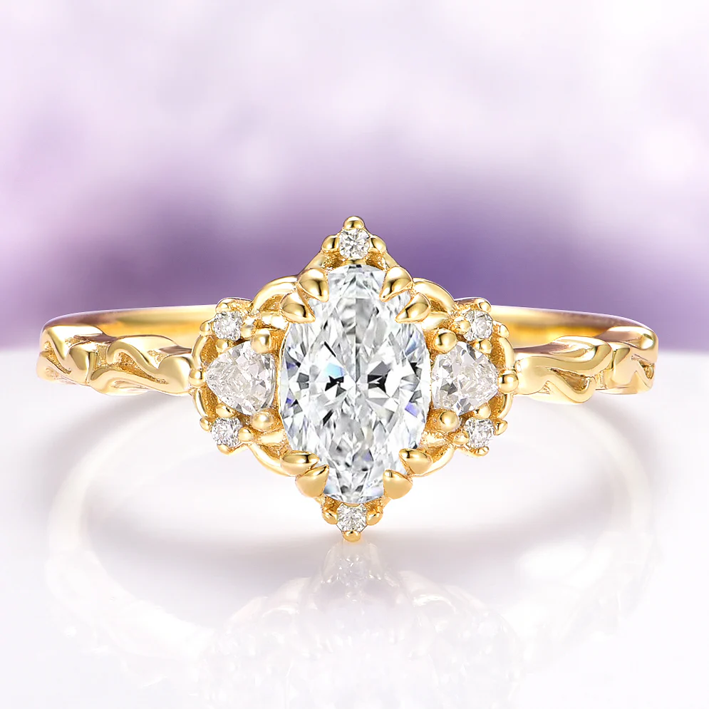 Esme Lab-Grown Diamond Engagement Ring in 14K Solid Yellow Gold (IGI Certified)
