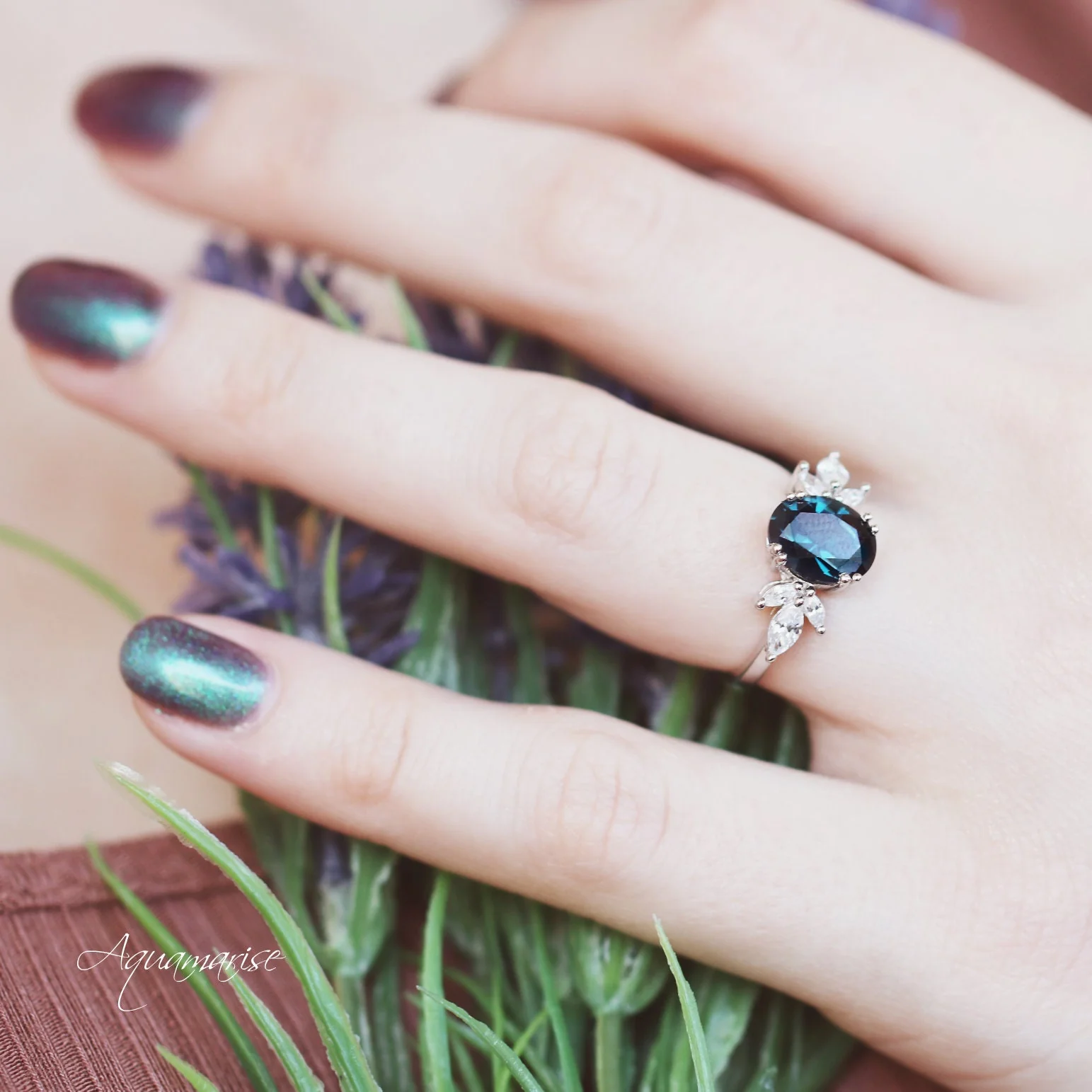 Eva London Blue Topaz Engagement Ring in Sterling Silver - Image 5