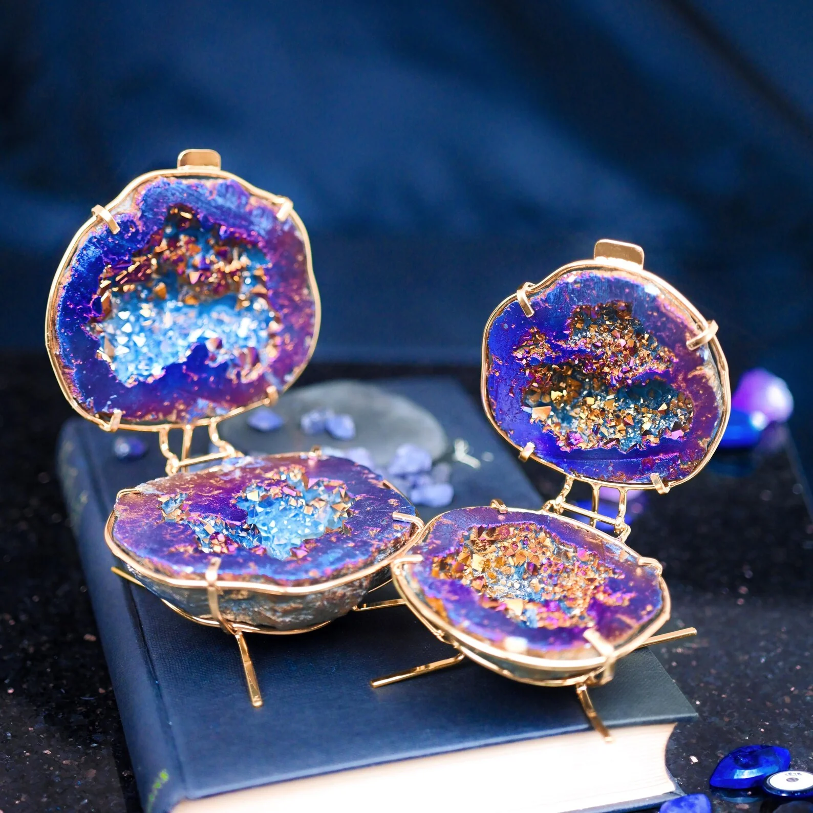 Geode Ring Box - Crystal Engagement Ring Holder for Proposal or Keepsake