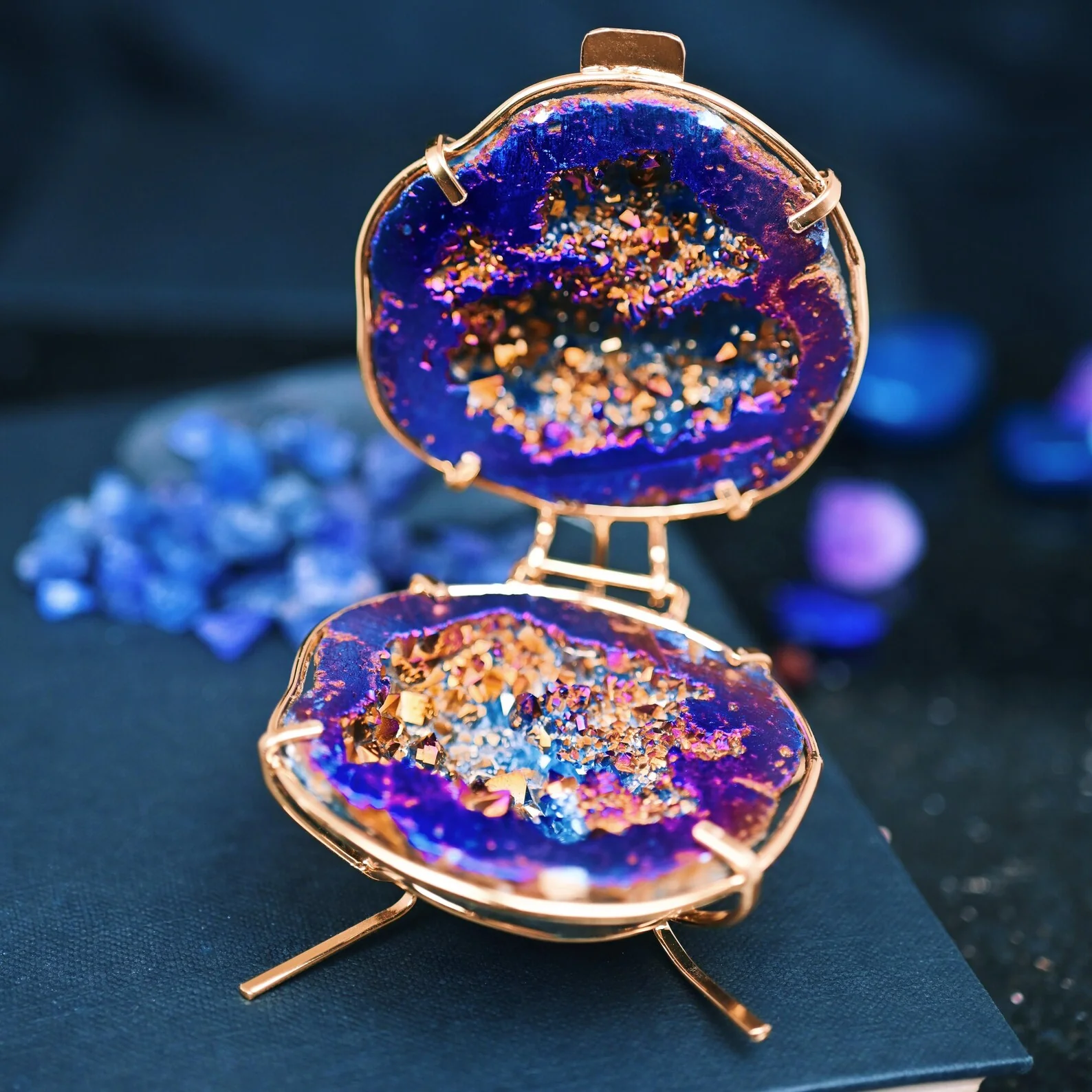 Geode Ring Box - Crystal Engagement Ring Holder for Proposal or Keepsake - Image 2
